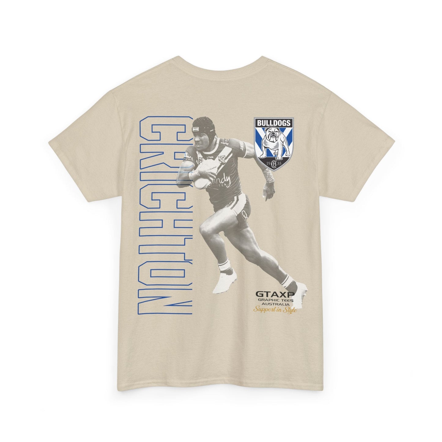 Stephen Crichton Bulldogs Duo Graphic Tee Graphic Tees Australia Graphic T-Shirt Australia -  Cool Graphic T-Shirts Online -  Stephen Crichton Bulldogs T-Shirt | Retro Rugby League Tees