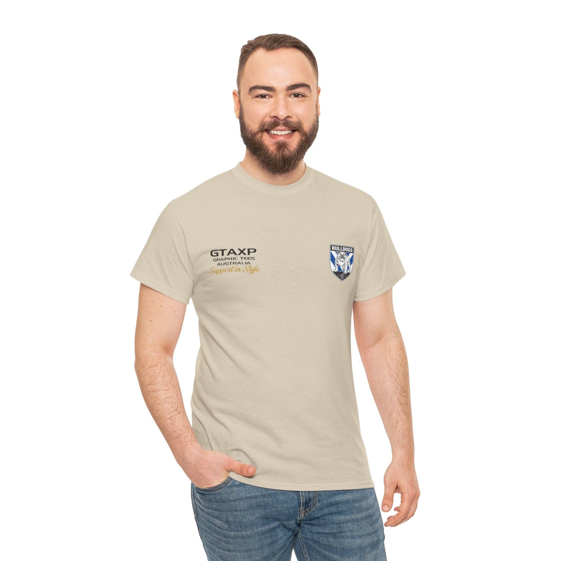 Stephen Crichton Bulldogs Duo Graphic Tee Graphic Tees Australia Graphic T-Shirt Australia -  Cool Graphic T-Shirts Online -  Stephen Crichton Bulldogs T-Shirt | Retro Rugby League Tees