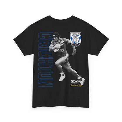 Stephen Crichton Bulldogs Duo Graphic Tee Graphic Tees Australia Graphic T-Shirt Australia -  Cool Graphic T-Shirts Online -  Stephen Crichton Bulldogs T-Shirt | Retro Rugby League Tees