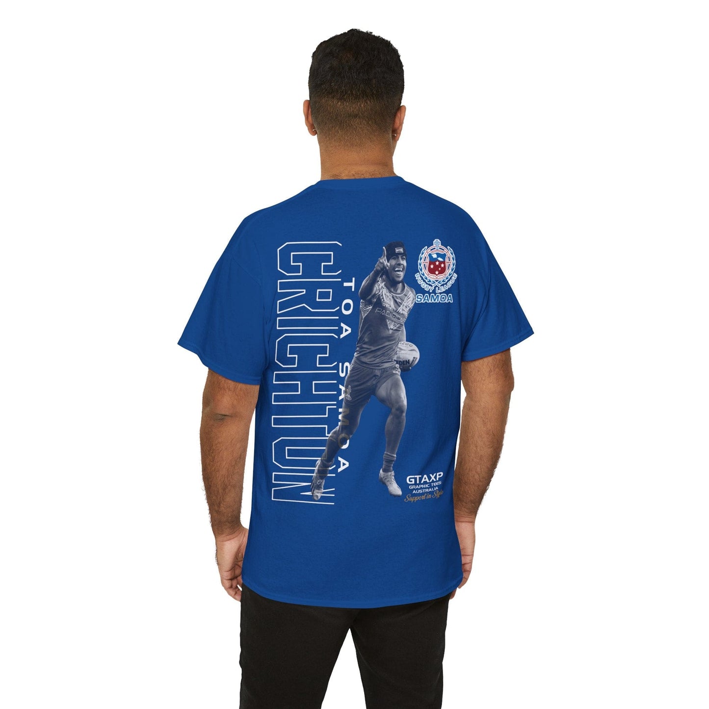 Stephen Crichton Samoa Graphic Tee Graphic Tees Australia Royal / S Graphic T-Shirt Australia -  Cool Graphic T-Shirts Online -  Stephen Crichton Samoa T-Shirt | Rugby League Tees Australia