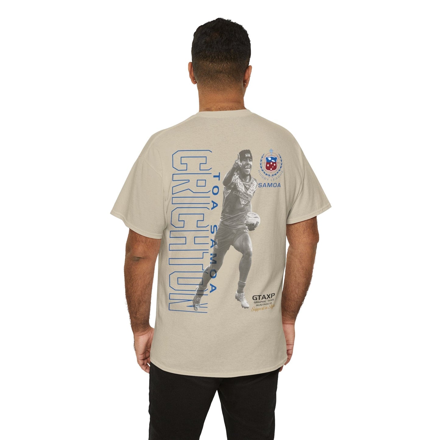 Stephen Crichton Samoa Graphic Tee Graphic Tees Australia Sand / S Graphic T-Shirt Australia -  Cool Graphic T-Shirts Online -  Stephen Crichton Samoa T-Shirt | Rugby League Tees Australia