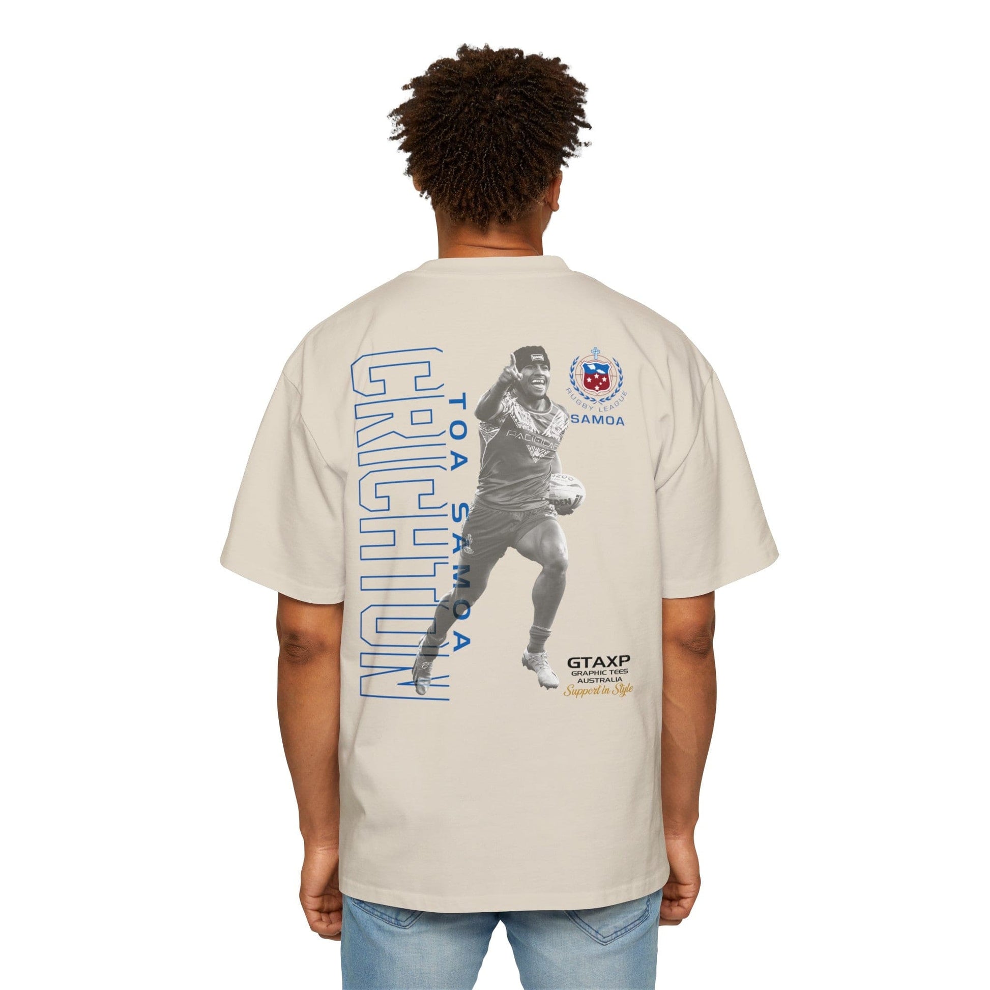 Stephen Crichton Samoa Oversized Tee Graphic Tees Australia Ecru / S Graphic T-Shirt Australia -  Cool Graphic T-Shirts Online -  Stephen Crichton Samoa Oversized Tee |  Samoa Rugby League T-Shirt