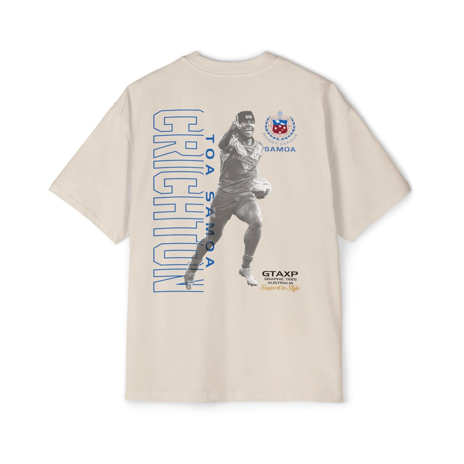 Stephen Crichton Samoa Oversized Tee Graphic Tees Australia Graphic T-Shirt Australia -  Cool Graphic T-Shirts Online -  Stephen Crichton Samoa Oversized Tee |  Samoa Rugby League T-Shirt