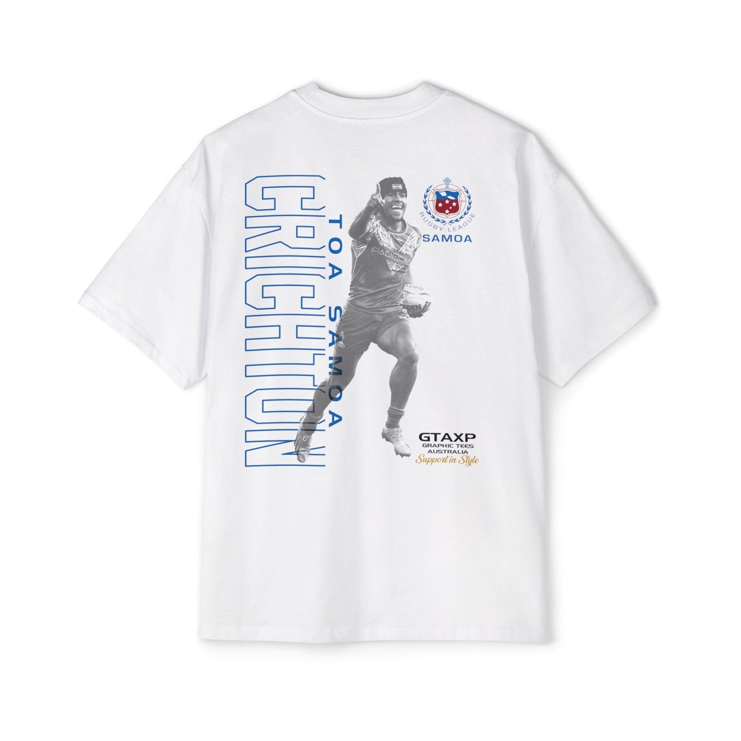 Stephen Crichton Samoa Oversized Tee Graphic Tees Australia Graphic T-Shirt Australia -  Cool Graphic T-Shirts Online -  Stephen Crichton Samoa Oversized Tee |  Samoa Rugby League T-Shirt