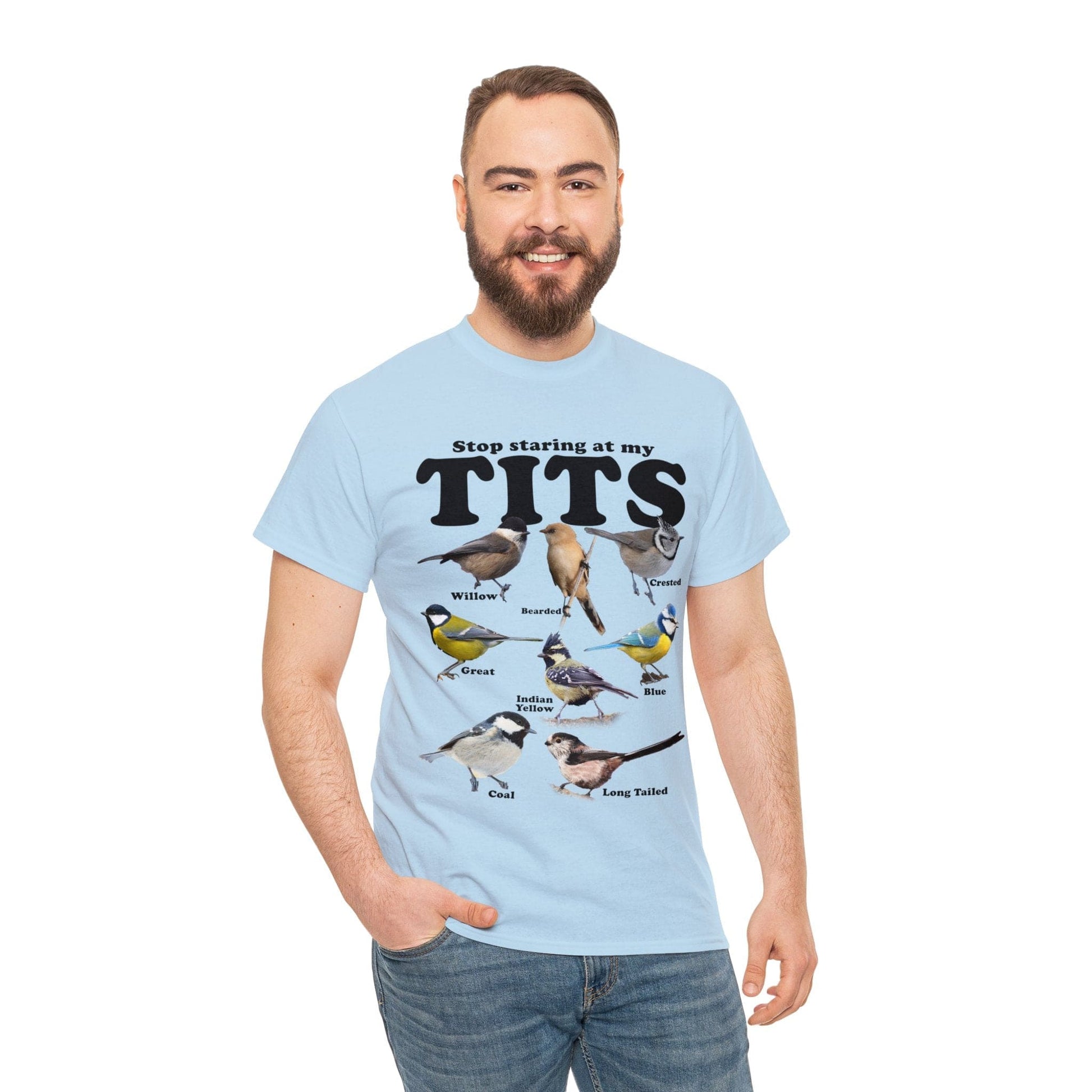 Stop Staring At My Tits Graphic Tee Graphic Tees Australia Light Blue / S Graphic T-Shirt Australia -  Cool Graphic T-Shirts Online -  Stop Staring At My Tits T-Shirt | Funny T-Shirts Australia