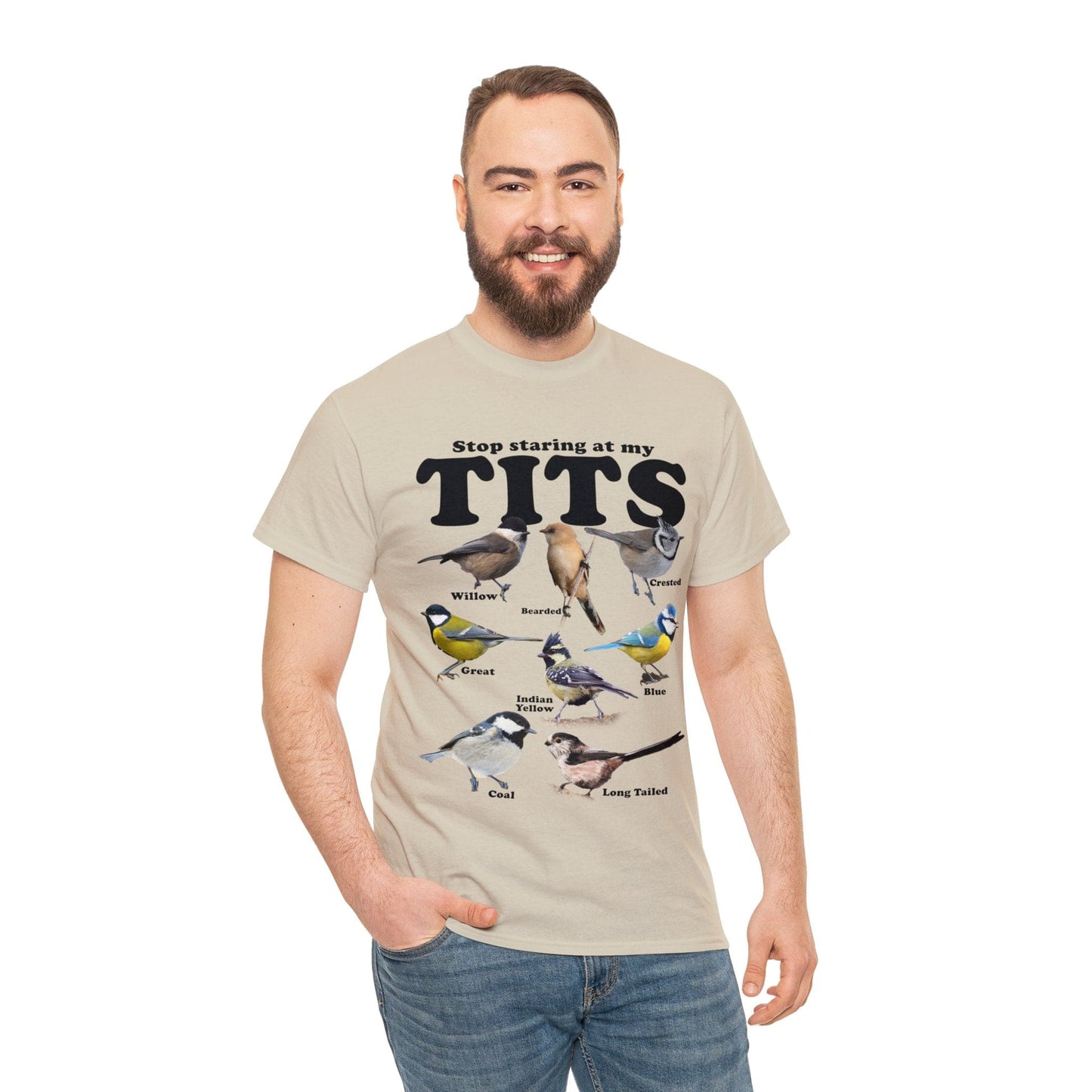 Stop Staring At My Tits Graphic Tee Graphic Tees Australia Sand / S Graphic T-Shirt Australia -  Cool Graphic T-Shirts Online -  Stop Staring At My Tits T-Shirt | Funny T-Shirts Australia