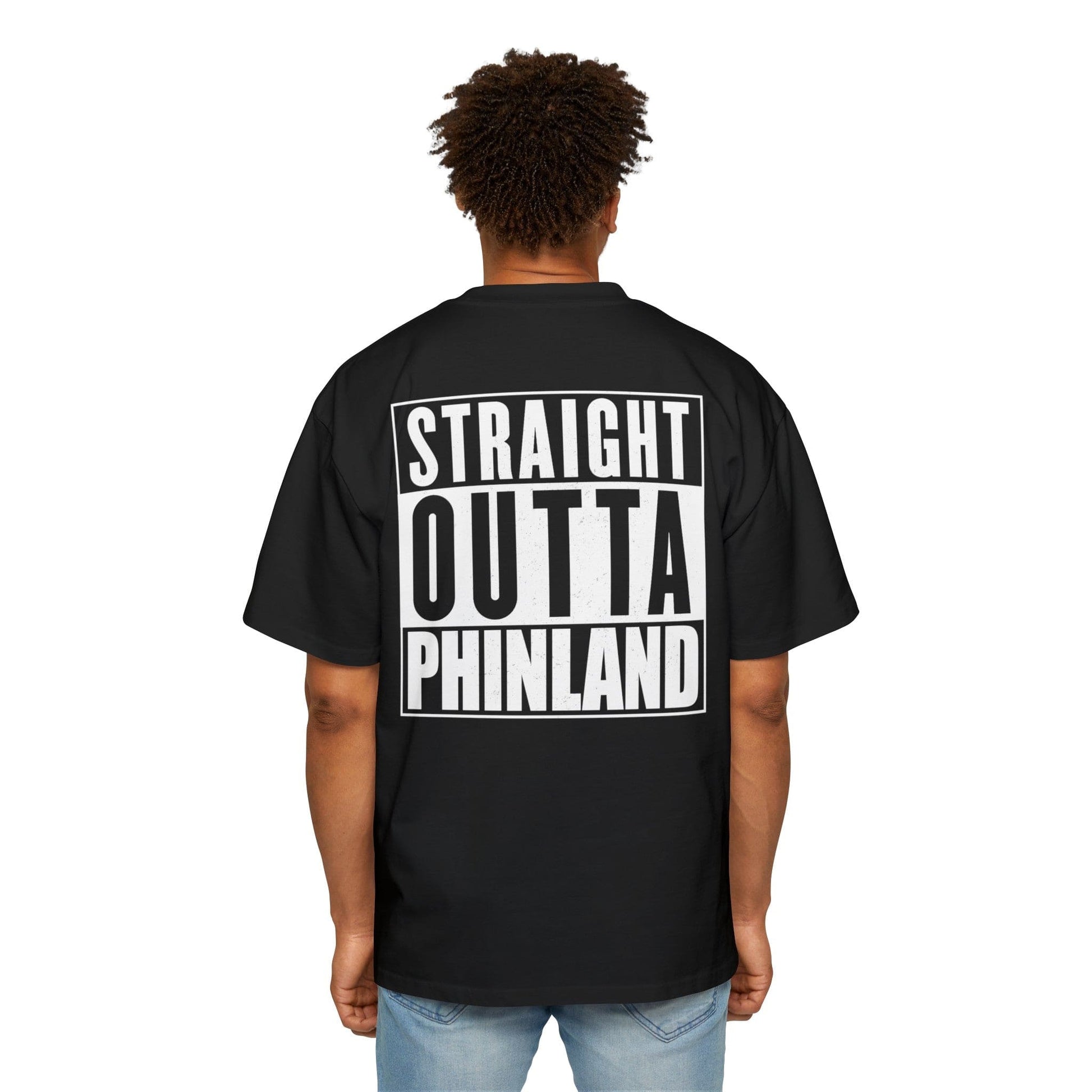 Straight Outta Phinland Oversized Tee Graphic Tees Australia Black / S Graphic T-Shirt Australia -  Cool Graphic T-Shirts Online - 