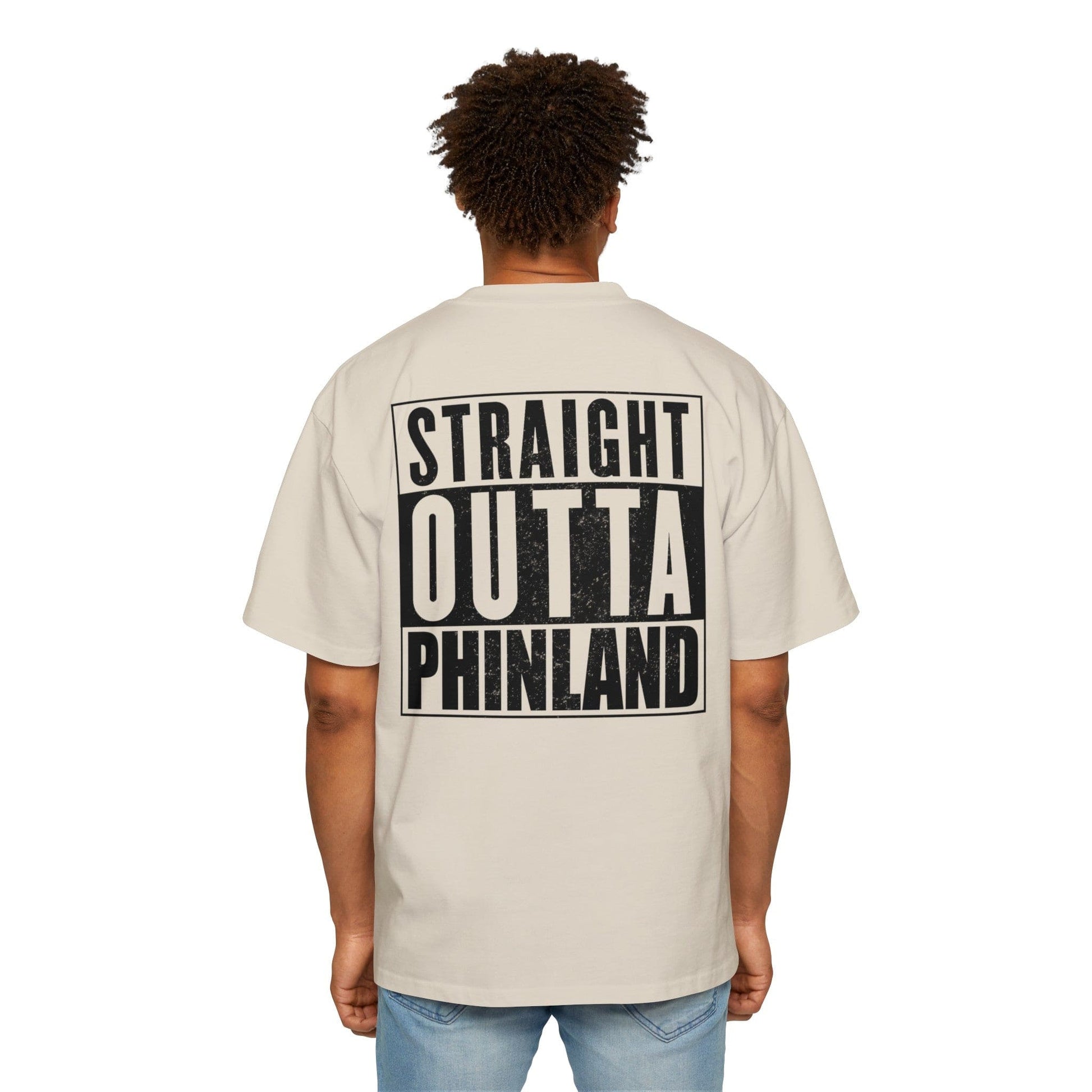 Straight Outta Phinland Oversized Tee Graphic Tees Australia Ecru / S Graphic T-Shirt Australia -  Cool Graphic T-Shirts Online - 