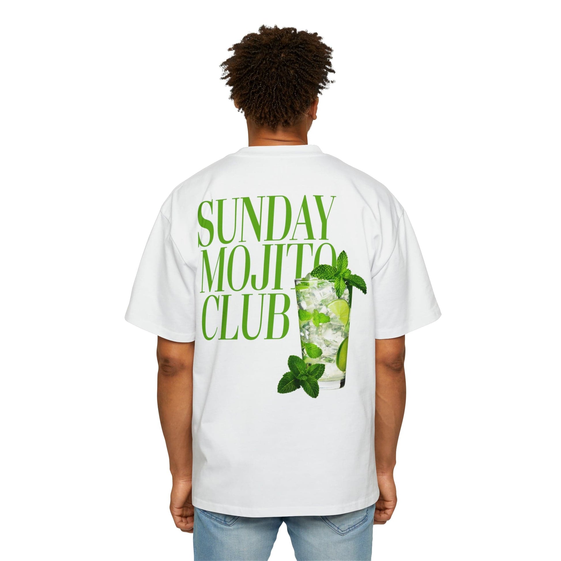 Sunday Mojito Club Oversized Tee Graphic Tees Australia White / S Graphic T-Shirt Australia -  Cool Graphic T-Shirts Online - 