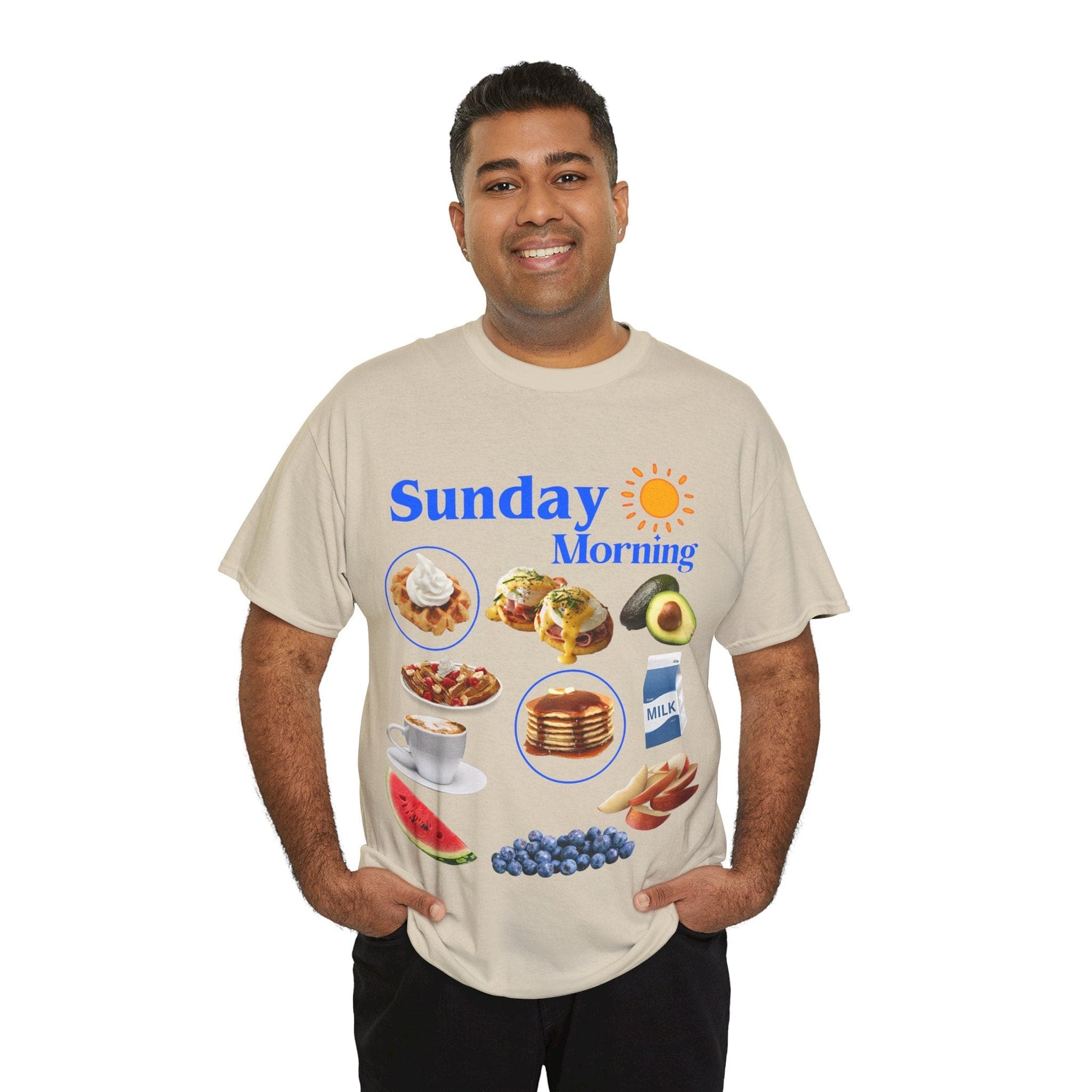 Sunday Morning Graphic Tee Graphic Tees Australia Sand / S Graphic T-Shirt Australia -  Cool Graphic T-Shirts Online -  Sunday Morning T-Shirt | Retro Asthetic T-Shirts Australia