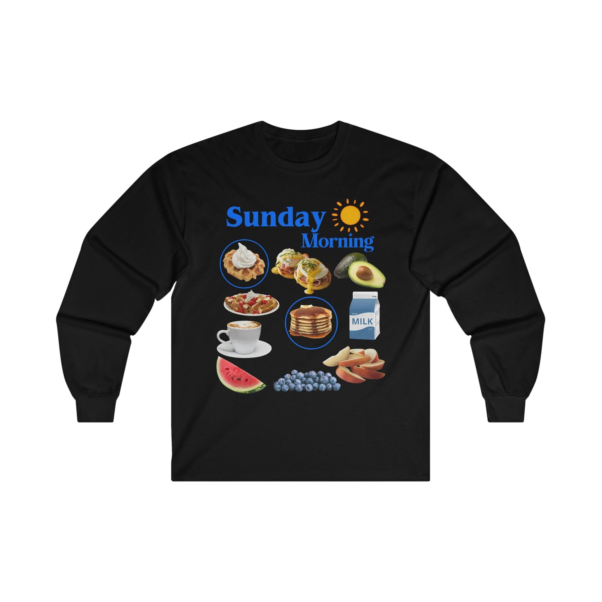 Sunday Morning Long Sleeve Graphic Tees Australia S / Black Graphic T-Shirt Australia -  Cool Graphic T-Shirts Online - 