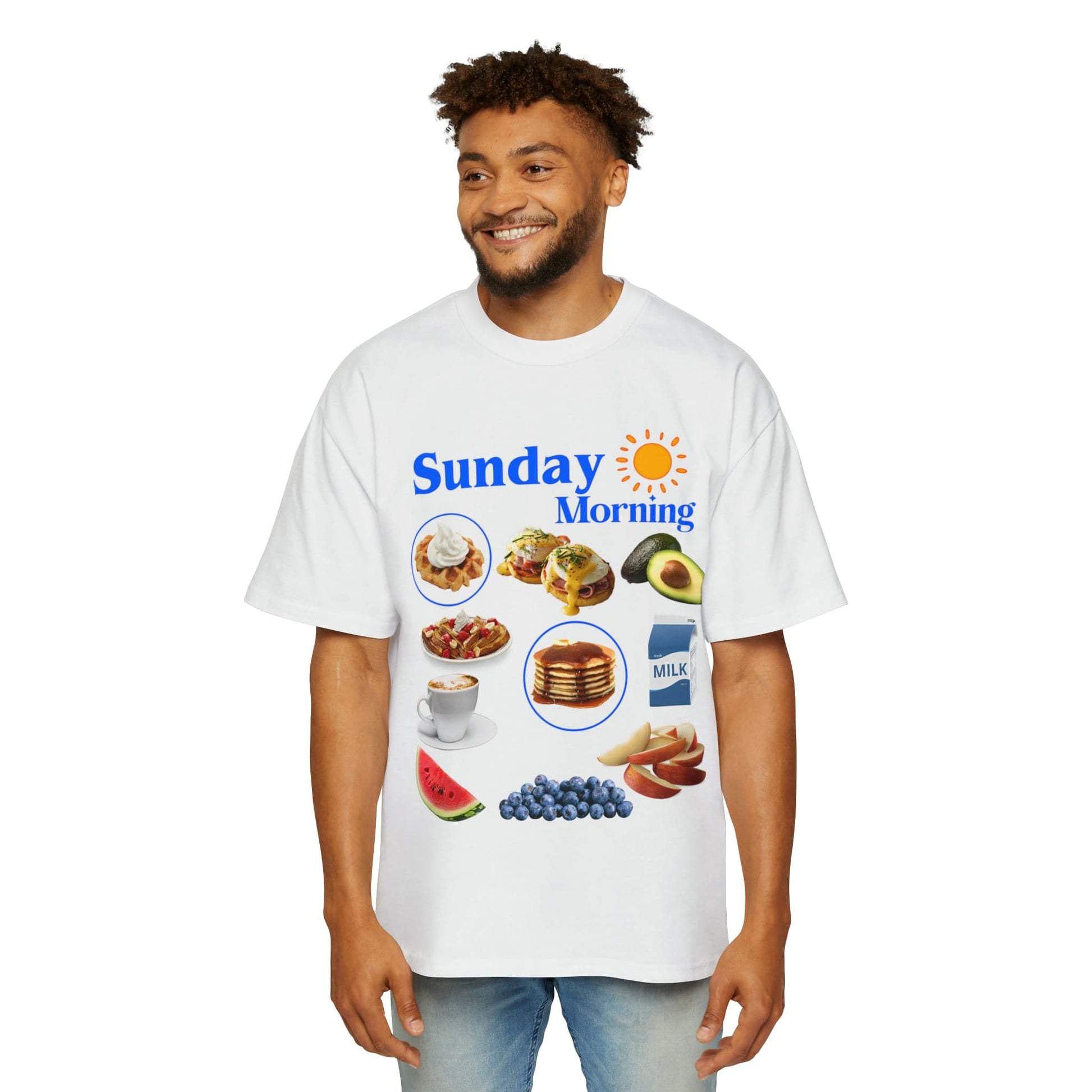 Sunday Morning Oversized Tee Graphic Tees Australia White / S Graphic T-Shirt Australia -  Cool Graphic T-Shirts Online -  Sunday Morning Oversized Tee | Vintage Oversized T-Shirts