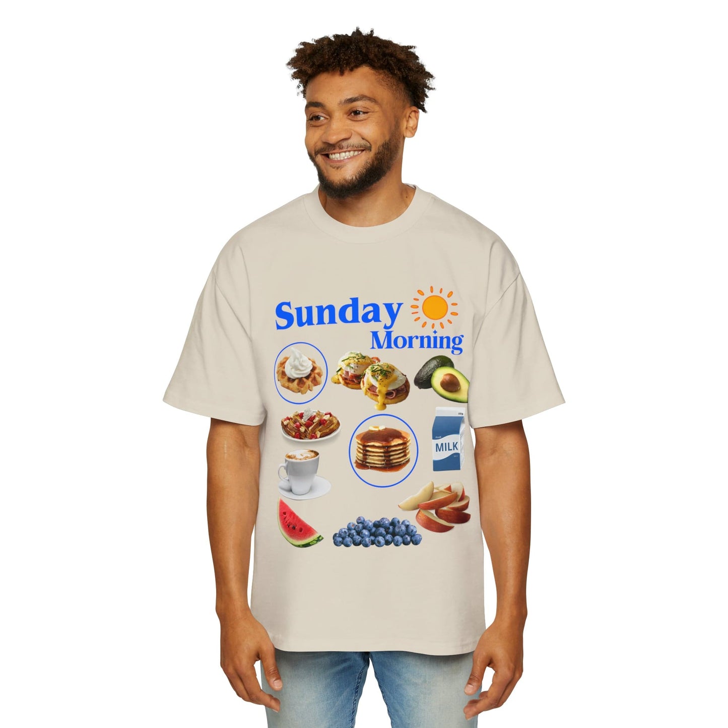 Sunday Morning Oversized Tee Graphic Tees Australia Ecru / S Graphic T-Shirt Australia -  Cool Graphic T-Shirts Online -  Sunday Morning Oversized Tee | Vintage Oversized T-Shirts