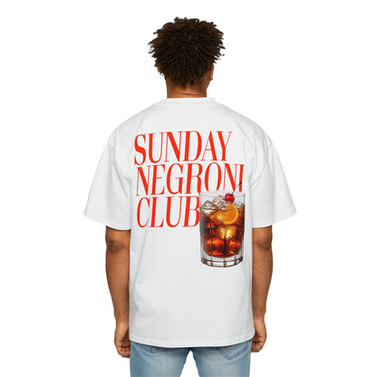 Sunday Negroni Club Oversized Tee Graphic Tees Australia White / S Graphic T-Shirt Australia -  Cool Graphic T-Shirts Online - 