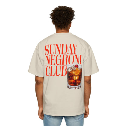 Sunday Negroni Club Oversized Tee Graphic Tees Australia Ecru / S Graphic T-Shirt Australia -  Cool Graphic T-Shirts Online - 