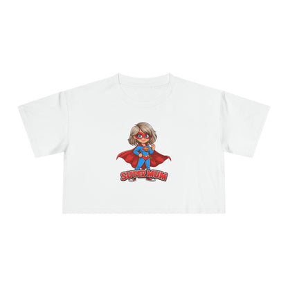 Super Mum Crop Tee Graphic Tees Australia Graphic T-Shirt Australia -  Cool Graphic T-Shirts Online -  Super Mum Crop Tee | Graphic T-Shirts For Women Australia