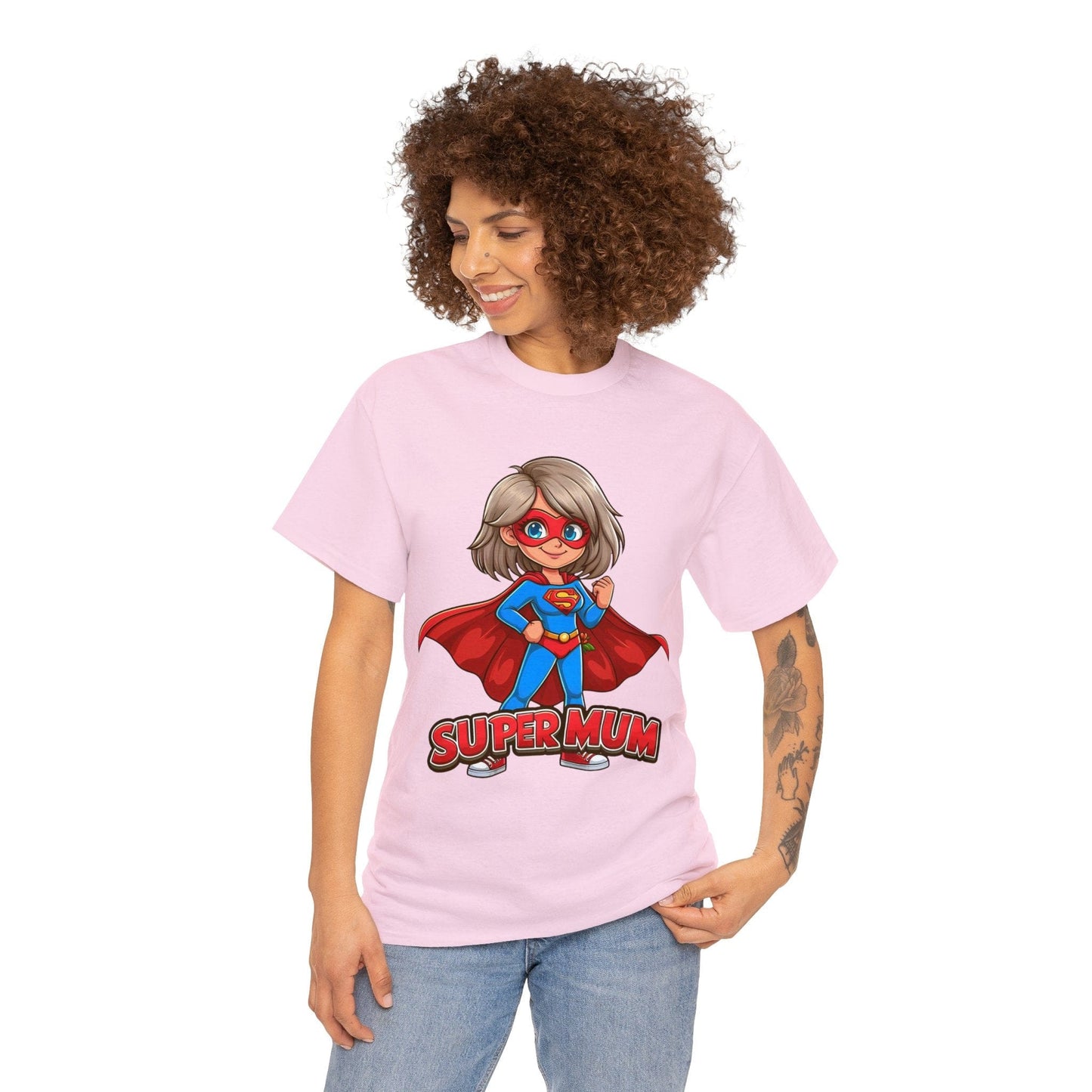 Super Mum Graphic Tee Graphic Tees Australia Light Pink / S Graphic T-Shirt Australia -  Cool Graphic T-Shirts Online -  Super Mum T-Shirt | Womens Graphic T-Shirt Australia