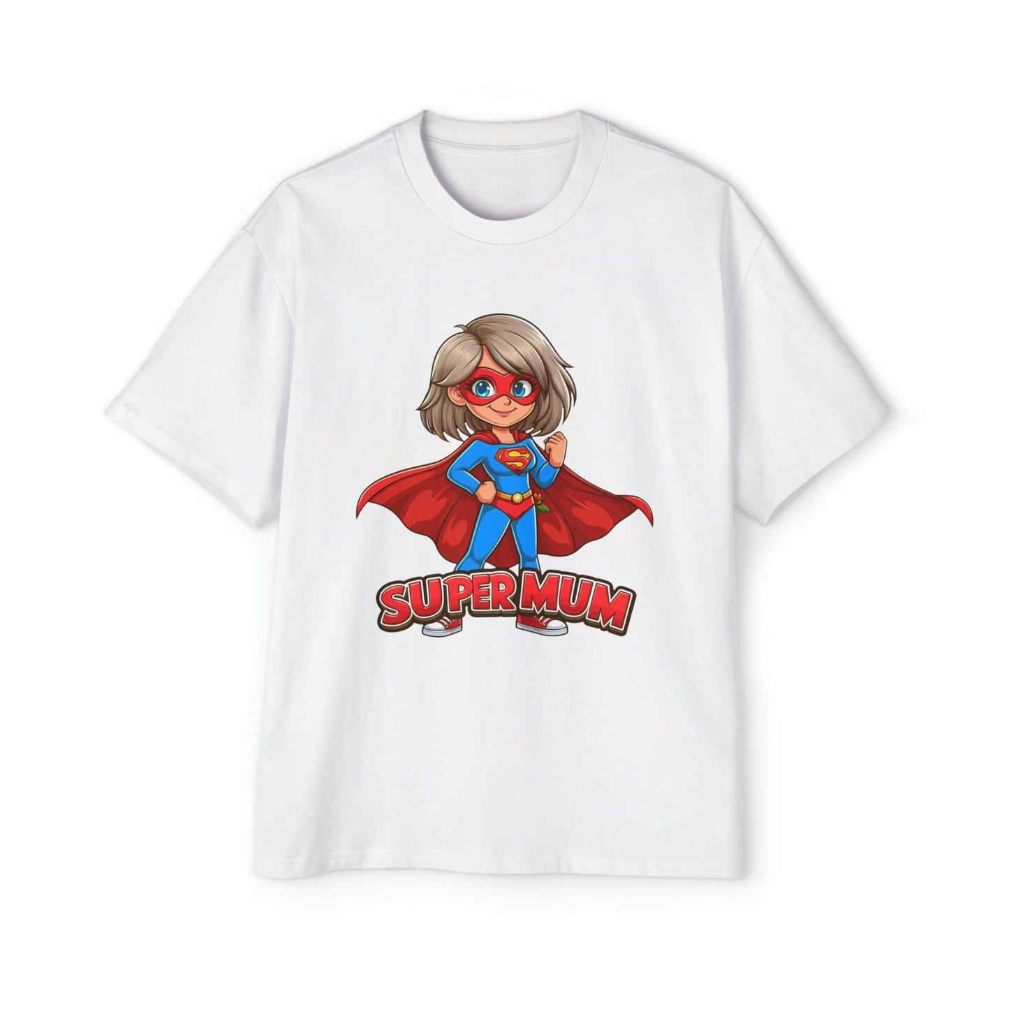 Super Mum Oversized Tee Graphic Tees Australia White / S Graphic T-Shirt Australia -  Cool Graphic T-Shirts Online -  Super Mum Oversized Tee | 80's Vintage Oversized T-Shirts Australia