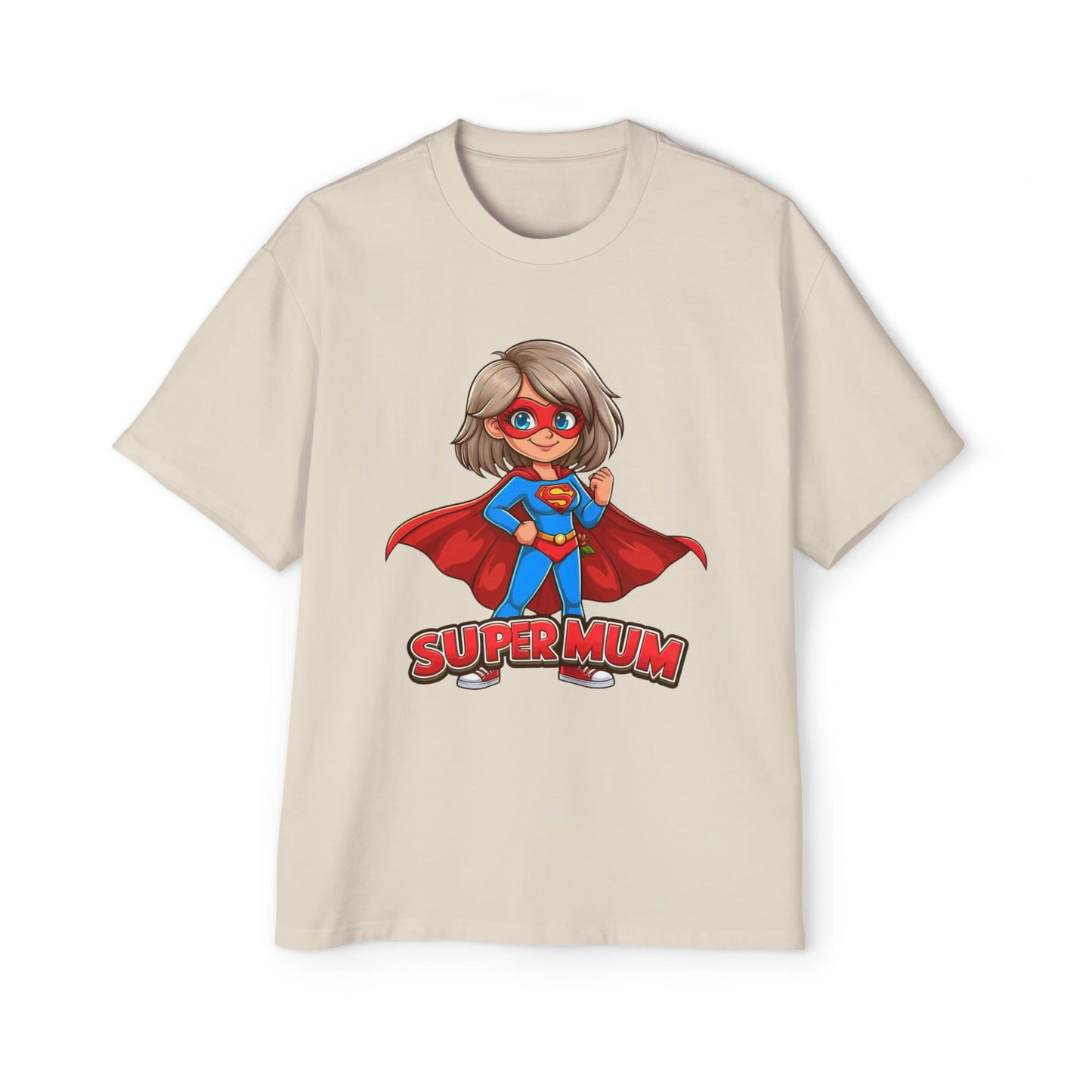 Super Mum Oversized Tee Graphic Tees Australia Ecru / S Graphic T-Shirt Australia -  Cool Graphic T-Shirts Online -  Super Mum Oversized Tee | 80's Vintage Oversized T-Shirts Australia