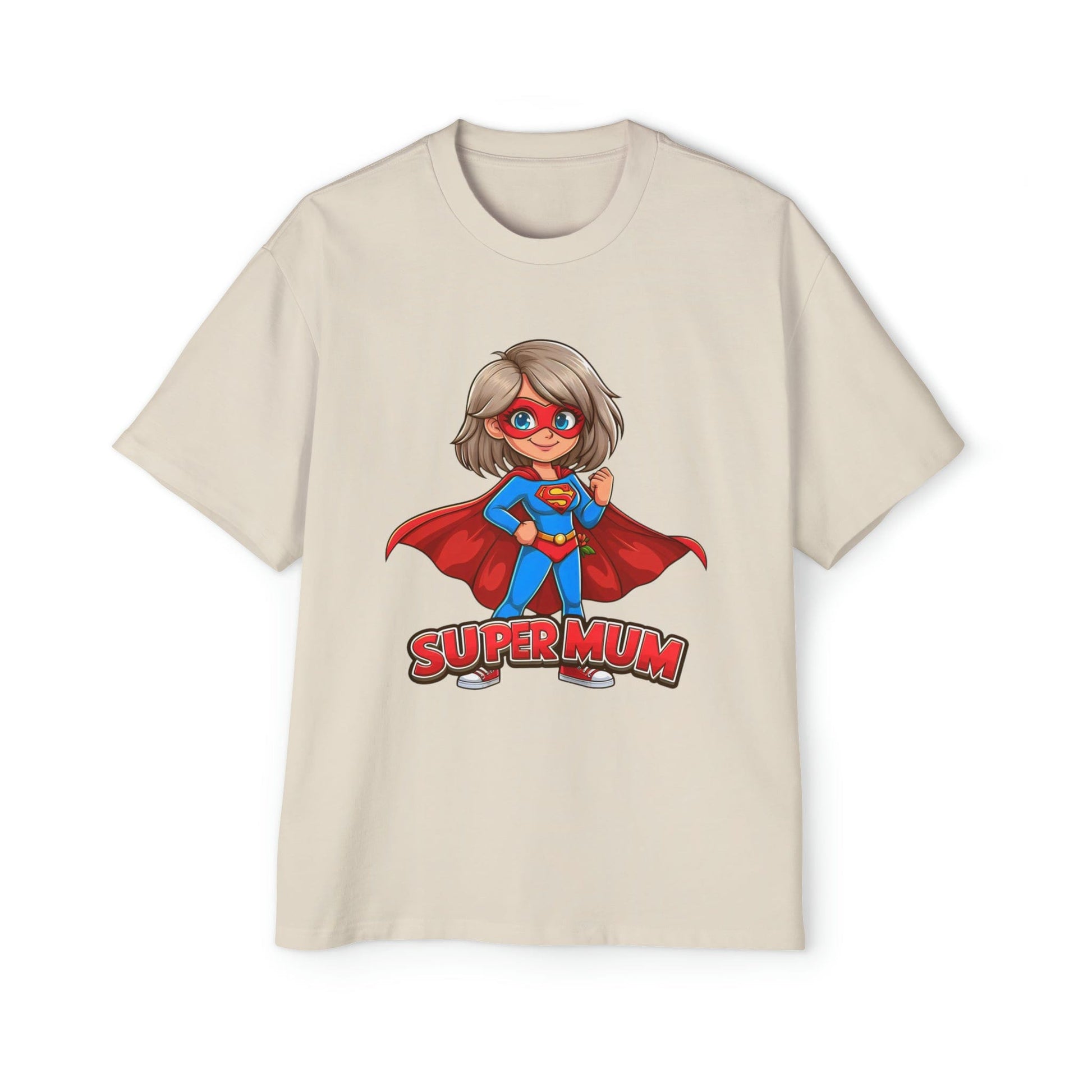 Super Mum Oversized Tee Graphic Tees Australia Ecru / S Graphic T-Shirt Australia -  Cool Graphic T-Shirts Online -  Super Mum Oversized Tee | 80's Vintage Oversized T-Shirts Australia