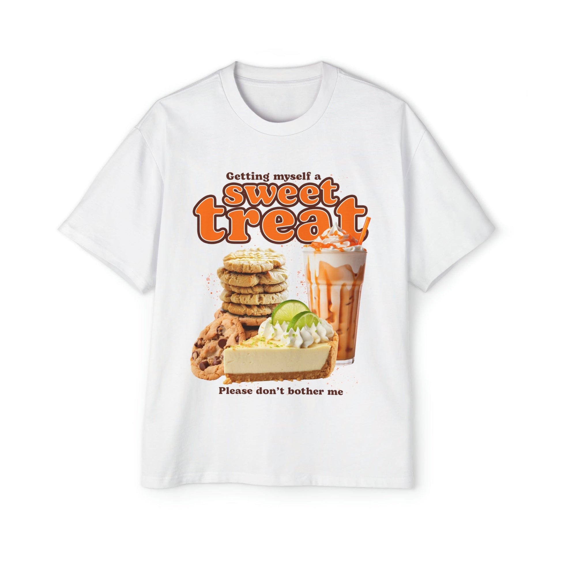 Sweet Treat Oversized Tee Graphic Tees Australia White / S Graphic T-Shirt Australia -  Cool Graphic T-Shirts Online -  Getting Myself A Sweet Treat Oversized Tee