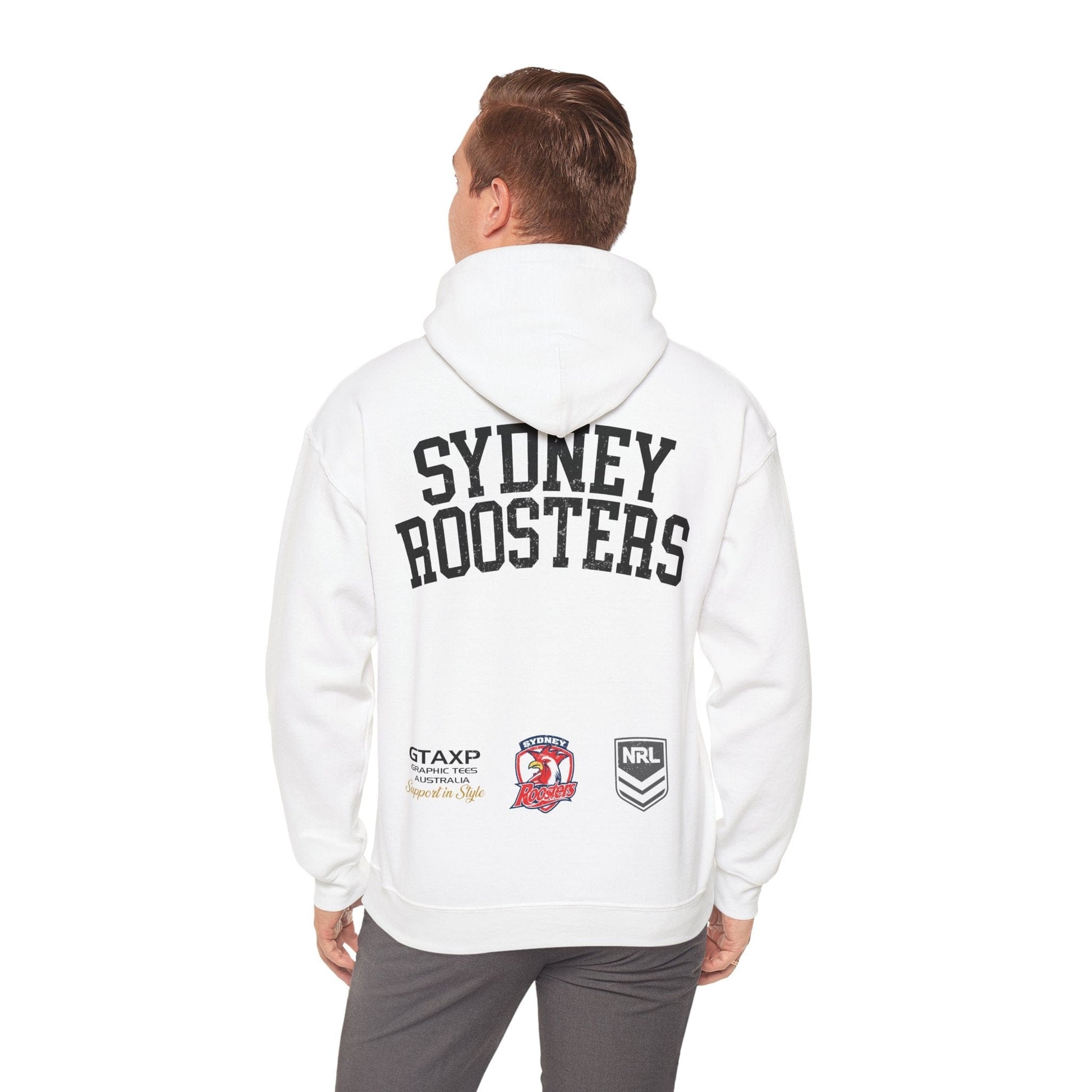 Sydney Roosters NRL Hoodie Printify White / S Graphic T-Shirt Australia -  Cool Graphic T-Shirts Online - 