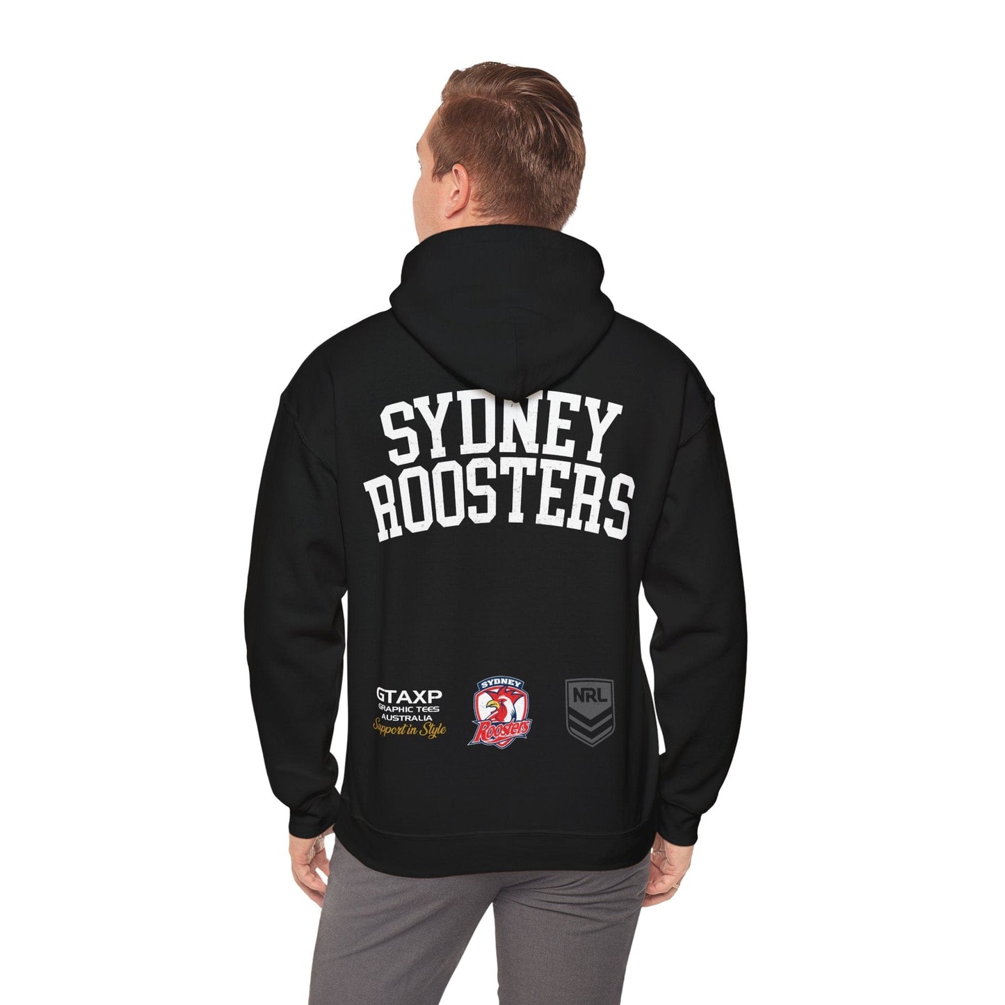 Sydney Roosters NRL Hoodie Printify Black / S Graphic T-Shirt Australia -  Cool Graphic T-Shirts Online - 