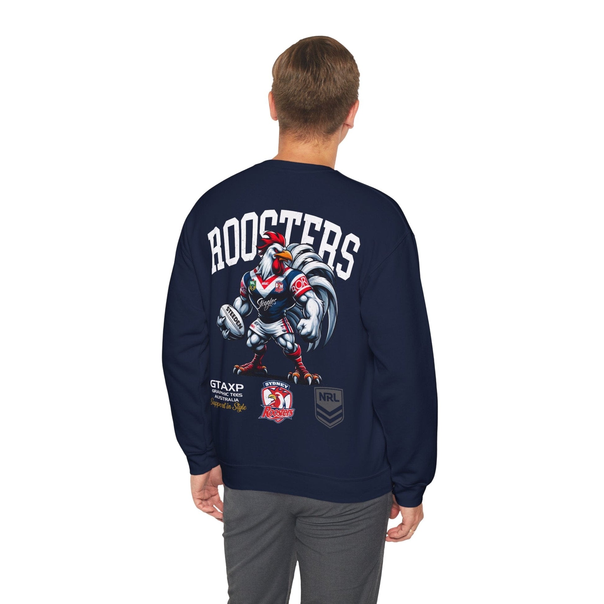 Sydney Roosters Rocky Jumper Graphic Tees Australia Navy / S Graphic T-Shirt Australia -  Cool Graphic T-Shirts Online -  Sydney Roosters Rocky Jumper | Sydney Roosters Crew Sweater