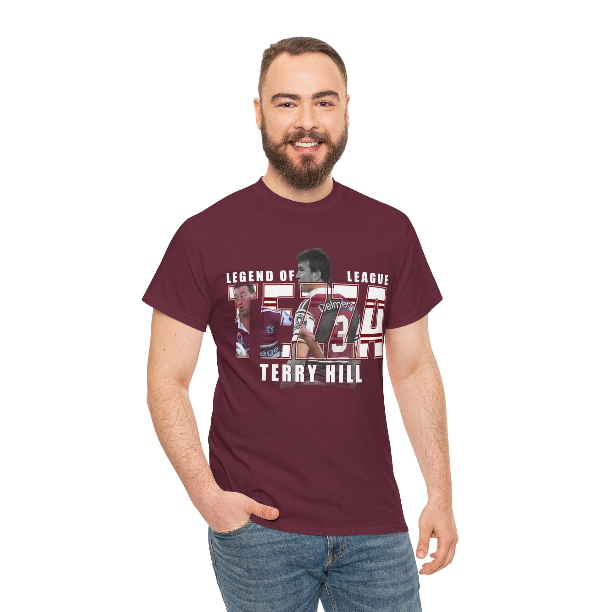 Terry Hill Tezza Graphic Tee Graphic Tees Australia Maroon / S Graphic T-Shirt Australia -  Cool Graphic T-Shirts Online -  Terry Hill Tezza T-Shirt | Manly Sea Eagles Merchandise Australia