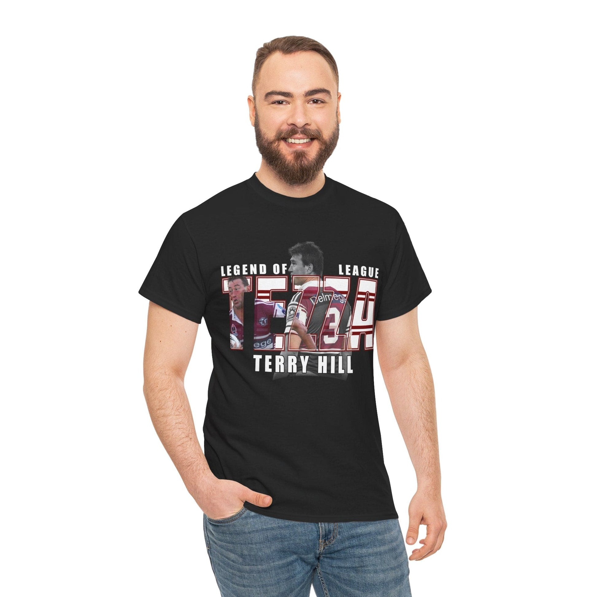 Terry Hill Tezza Graphic Tee Graphic Tees Australia Black / S Graphic T-Shirt Australia -  Cool Graphic T-Shirts Online -  Terry Hill Tezza T-Shirt | Manly Sea Eagles Merchandise Australia