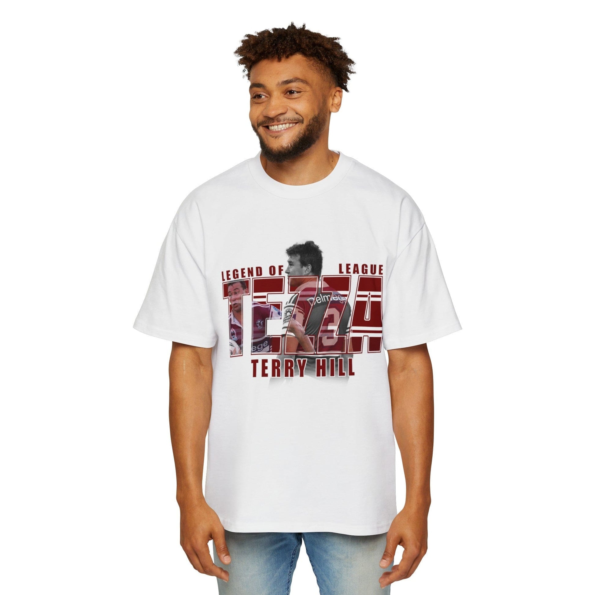 Terry Hill Tezza Oversized Tee Graphic Tees Australia White / S Graphic T-Shirt Australia -  Cool Graphic T-Shirts Online -  Terry Hill Tezza Oversized Tee | Manly Sea Eagles Merchandise Australia