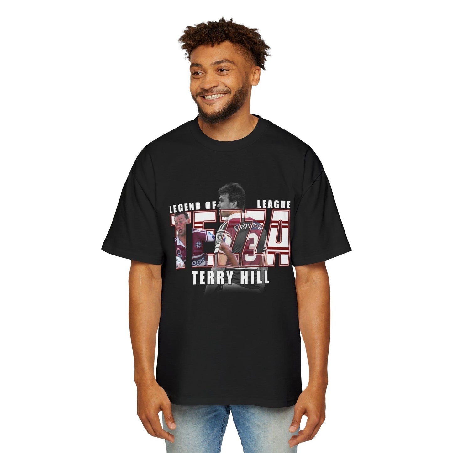 Terry Hill Tezza Oversized Tee Graphic Tees Australia Black / S Graphic T-Shirt Australia -  Cool Graphic T-Shirts Online -  Terry Hill Tezza Oversized Tee | Manly Sea Eagles Merchandise Australia