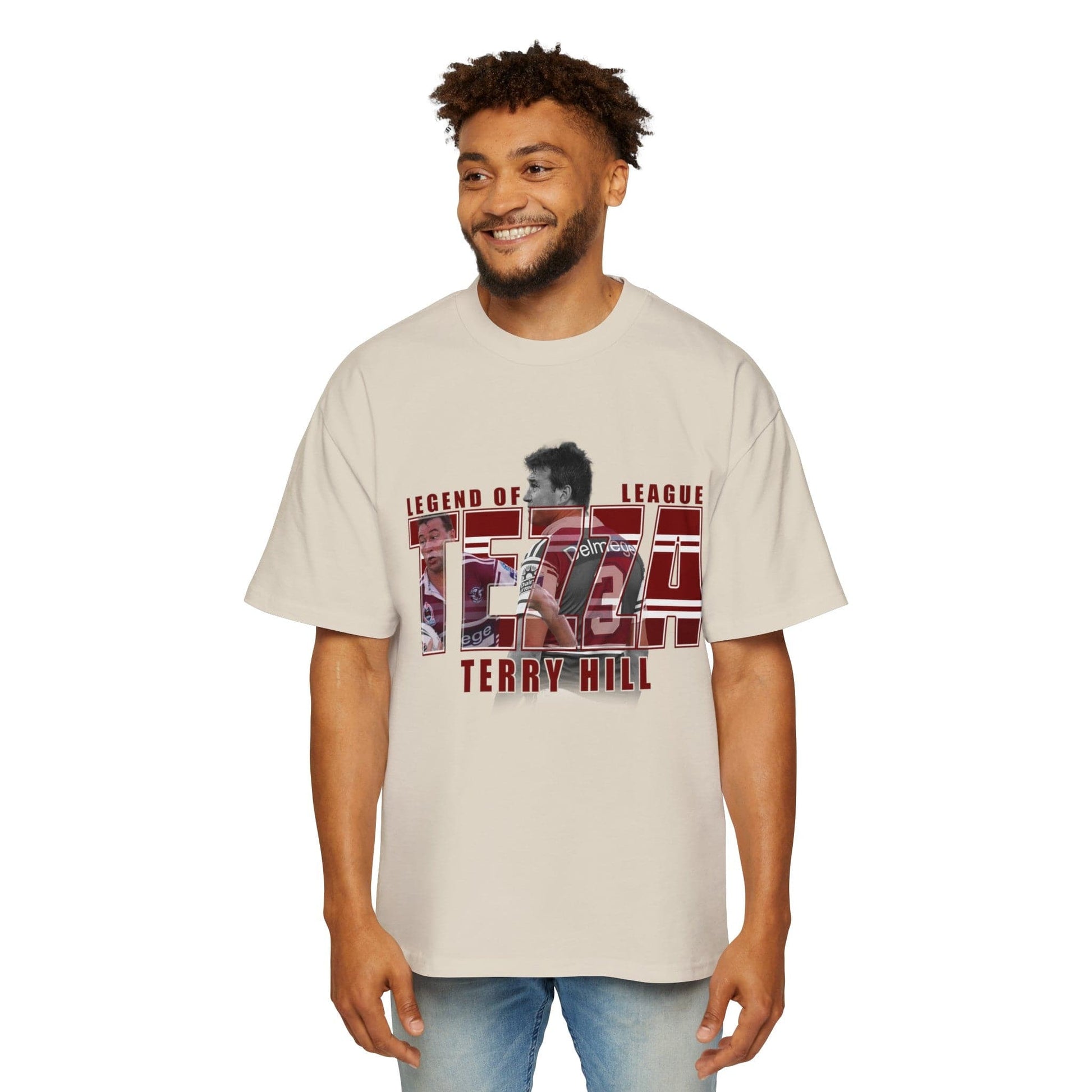 Terry Hill Tezza Oversized Tee Graphic Tees Australia Ecru / S Graphic T-Shirt Australia -  Cool Graphic T-Shirts Online -  Terry Hill Tezza Oversized Tee | Manly Sea Eagles Merchandise Australia