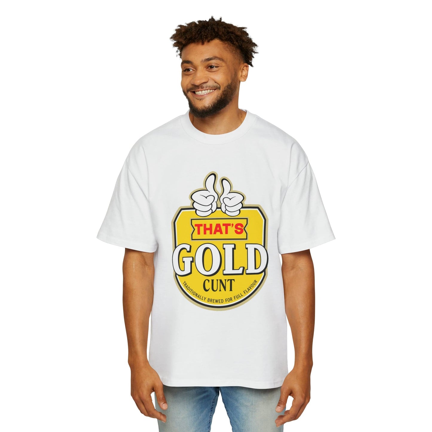 Thats Gold Cunt Oversized Tee Graphic Tees Australia White / S Graphic T-Shirt Australia -  Cool Graphic T-Shirts Online -  Thats Gold Cunt Oversized Tee | Funny Beer T-Shirts Australia