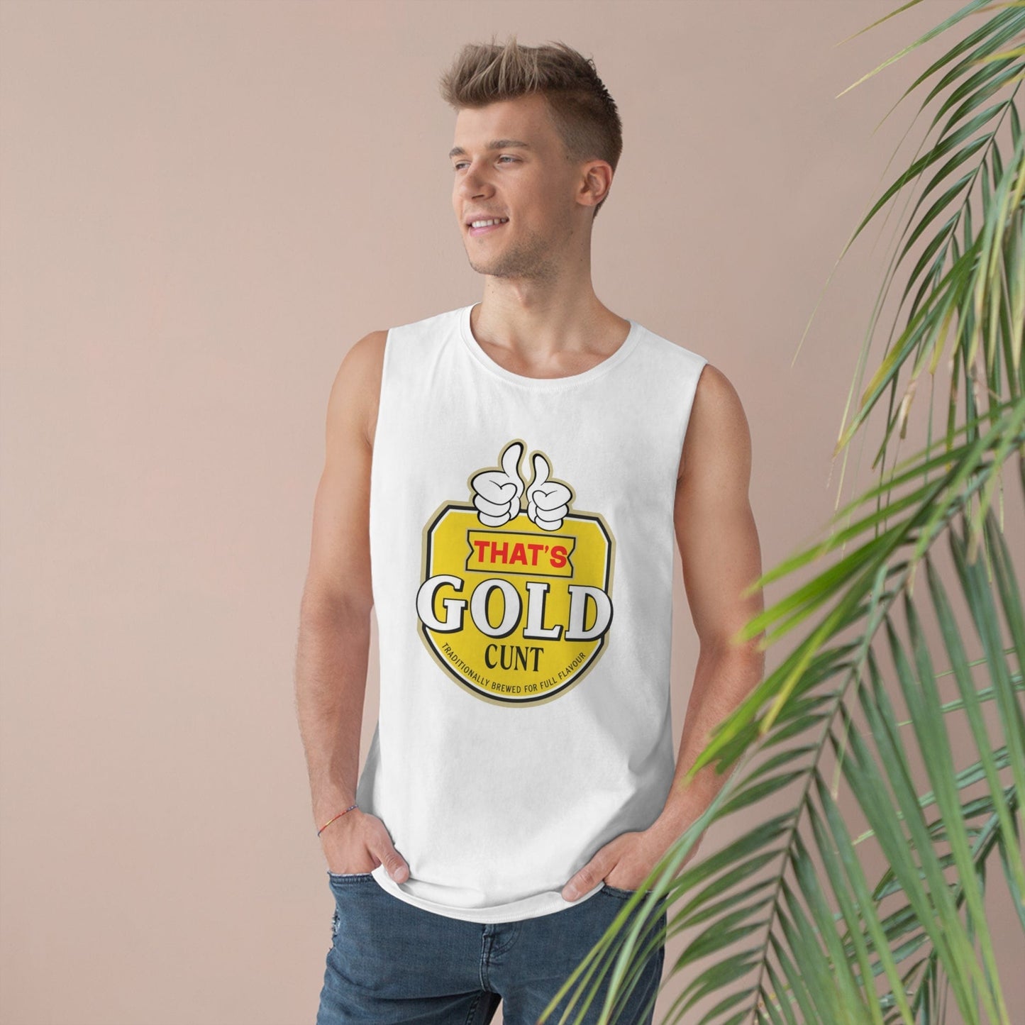 Thats Gold Cunt Tank Top Graphic Tees Australia White / XS Graphic T-Shirt Australia -  Cool Graphic T-Shirts Online -  Thats Gold Cunt Tank Top | Funny Tank Tops And Singlets Australia