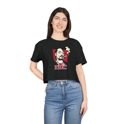 THC Snoop Dog Crop Tee Graphic Tees Australia Black / XS Graphic T-Shirt Australia -  Cool Graphic T-Shirts Online -  THC Snoop Dog Crop Tee | Graphic T-Shirts For Women