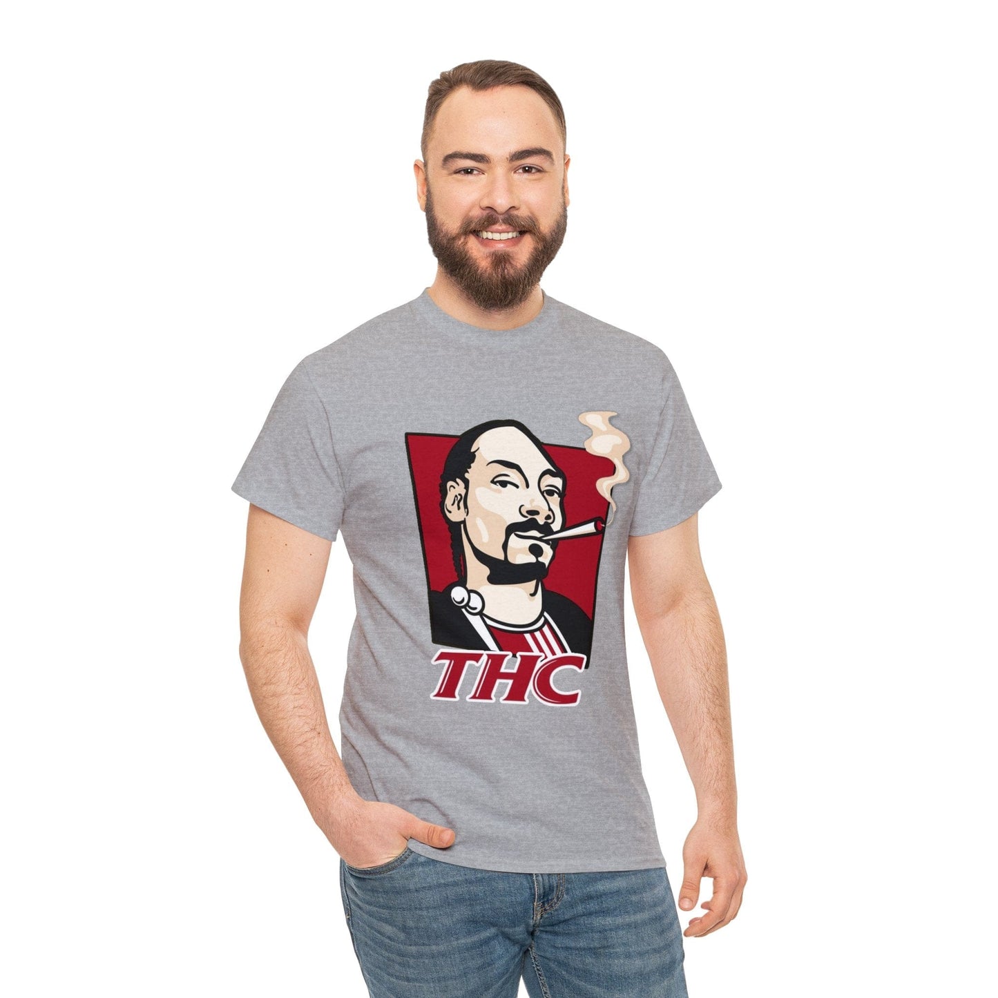 THC Snoop Dog Graphic Tee Graphic Tees Australia Sport Grey / S Graphic T-Shirt Australia -  Cool Graphic T-Shirts Online -  THC Snoop Dog T-Shirt | Weed T-Shirts Australia