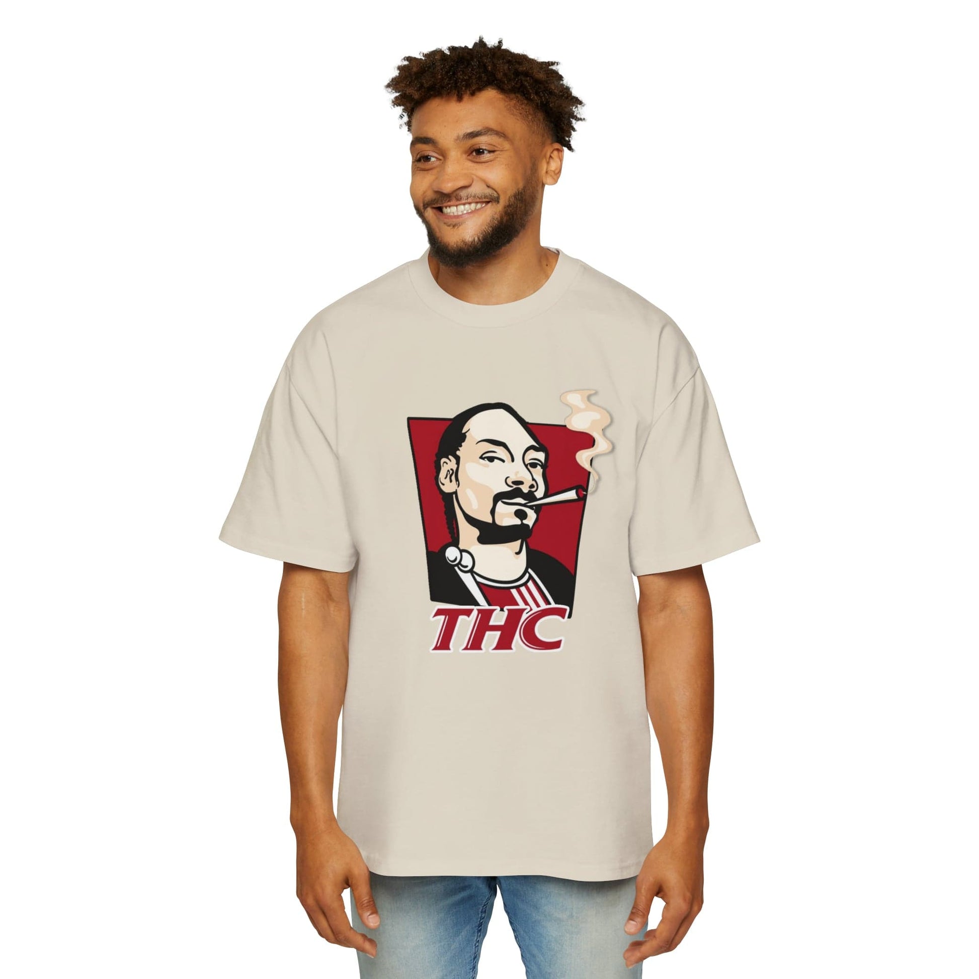 THC Snoop Dog Oversized Tee Graphic Tees Australia Ecru / S Graphic T-Shirt Australia -  Cool Graphic T-Shirts Online -  THC Snoop Dog Oversized Tee | Weed T-Shirts Australia