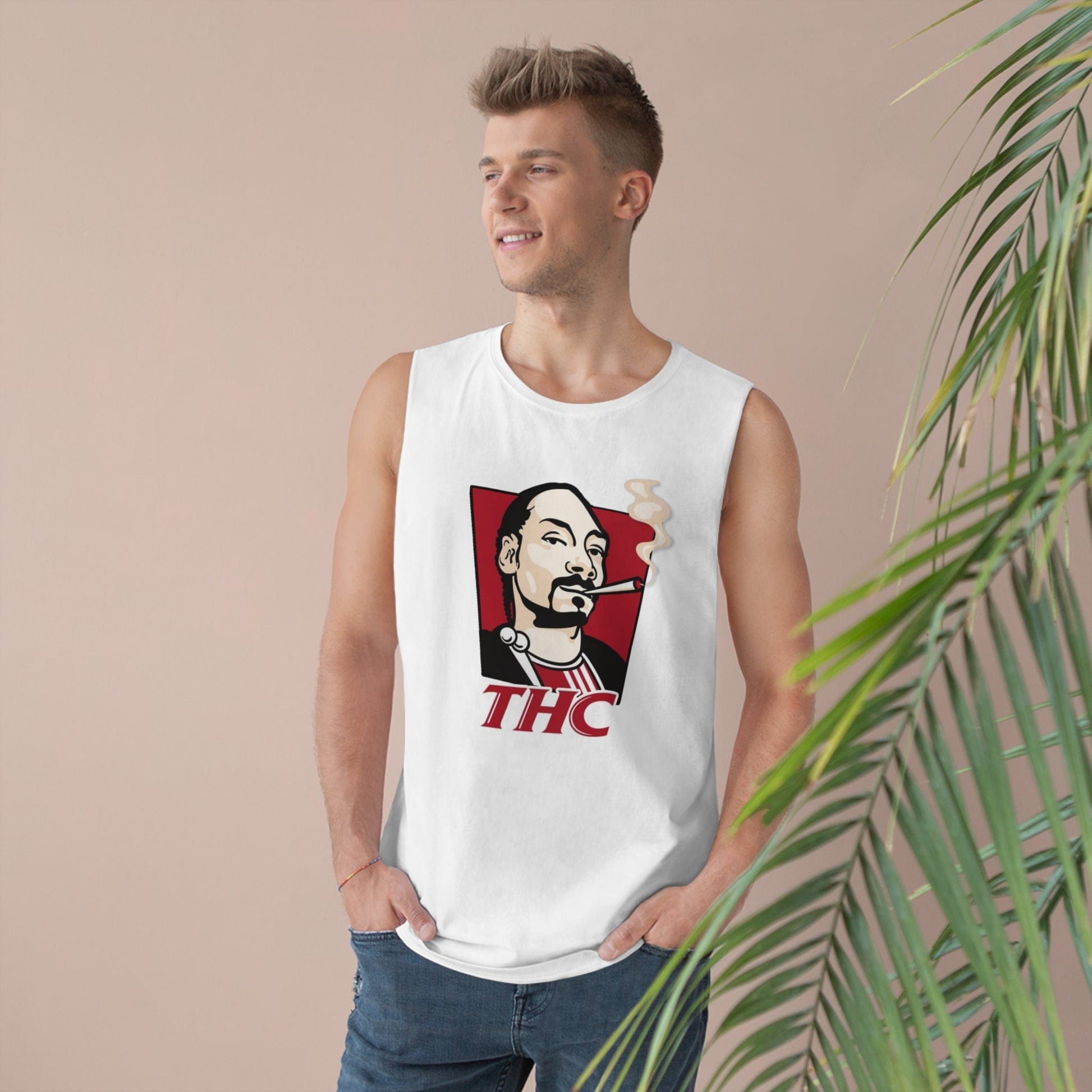 THC Snoop Dog Tank Top Graphic Tees Australia White / XS Graphic T-Shirt Australia -  Cool Graphic T-Shirts Online -  THC Snoop Dog Tank Top Funny Tank Tops & Singlets Australia