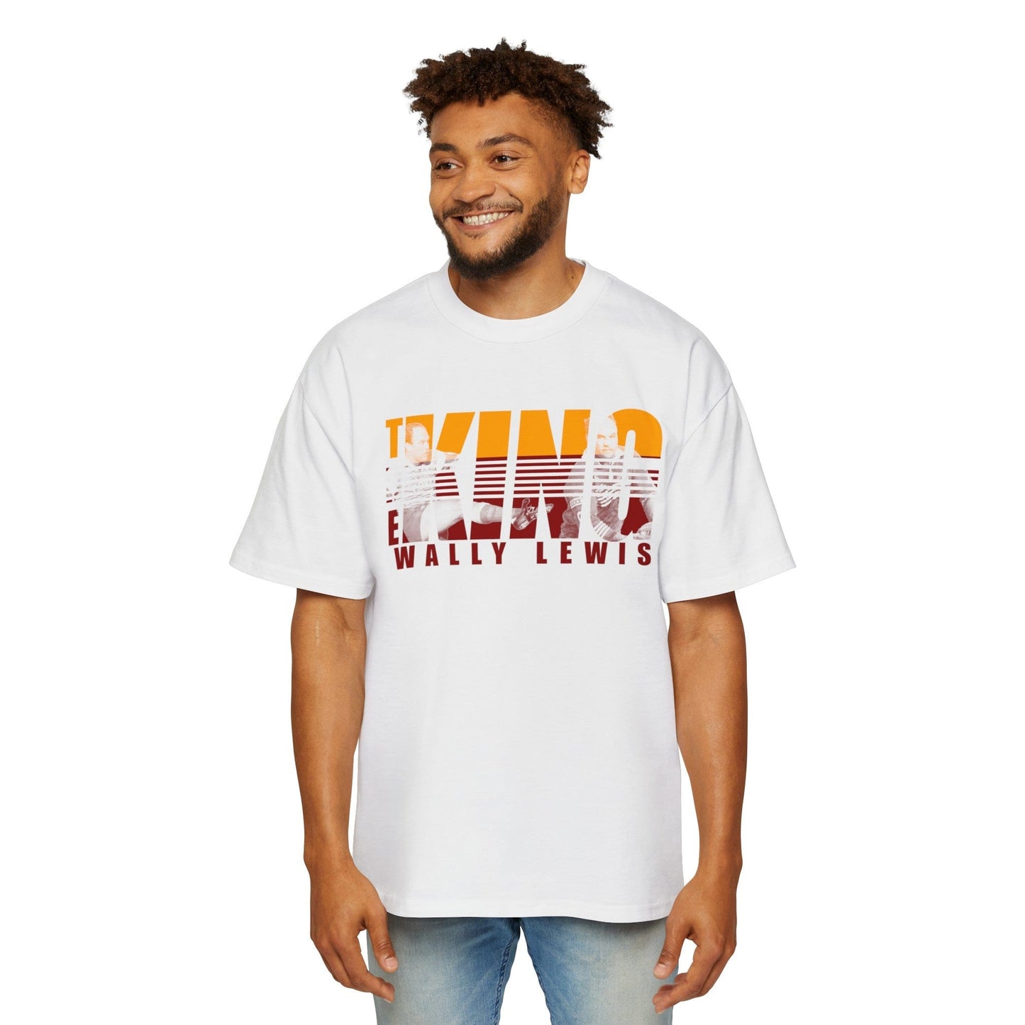 The King Wally Lewis Oversized Tee Graphic Tees Australia White / S Graphic T-Shirt Australia -  Cool Graphic T-Shirts Online - 