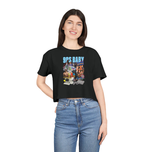 Those 90's Vibes Crop Tee Graphic Tees Australia Black / XS Graphic T-Shirt Australia -  Cool Graphic T-Shirts Online - 