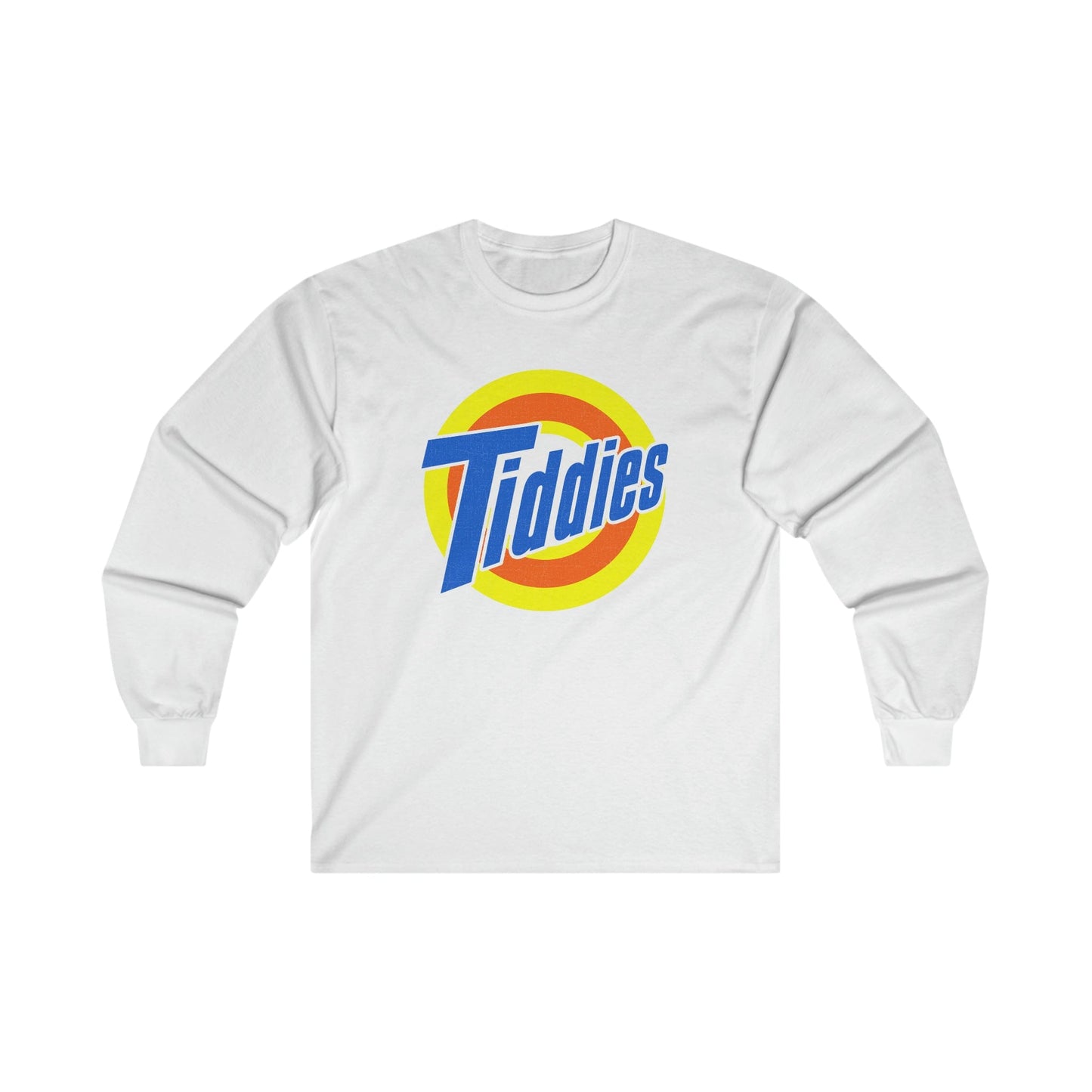 Tiddies Long Sleeve Graphic Tees Australia S / White Graphic T-Shirt Australia -  Cool Graphic T-Shirts Online -  Tiddies Long Sleeve | Funny Parody Spoof T-Shirts Australia