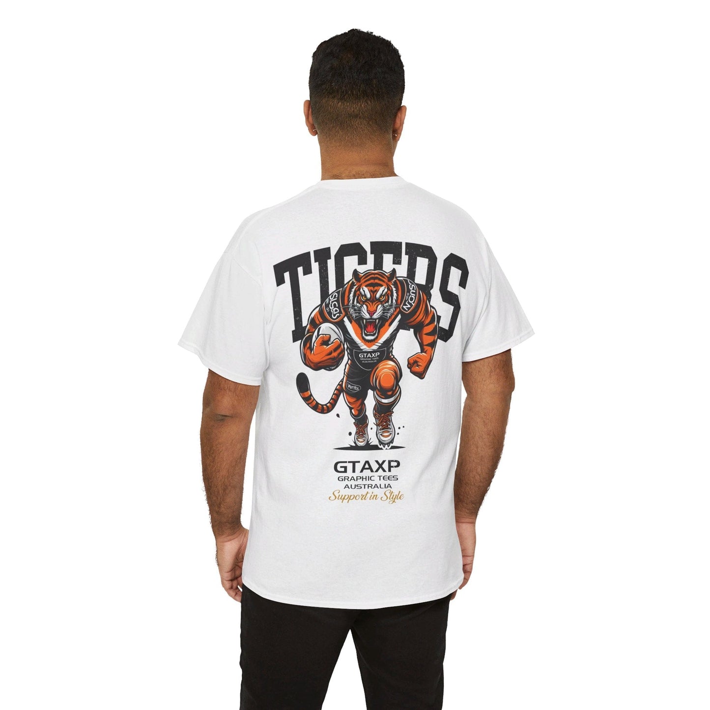 Tigers Rugby League Graphic Tee Graphic Tees Australia White / S Graphic T-Shirt Australia -  Cool Graphic T-Shirts Online -  Tigers Rugby League T Shirt | Footy Supporters Gear