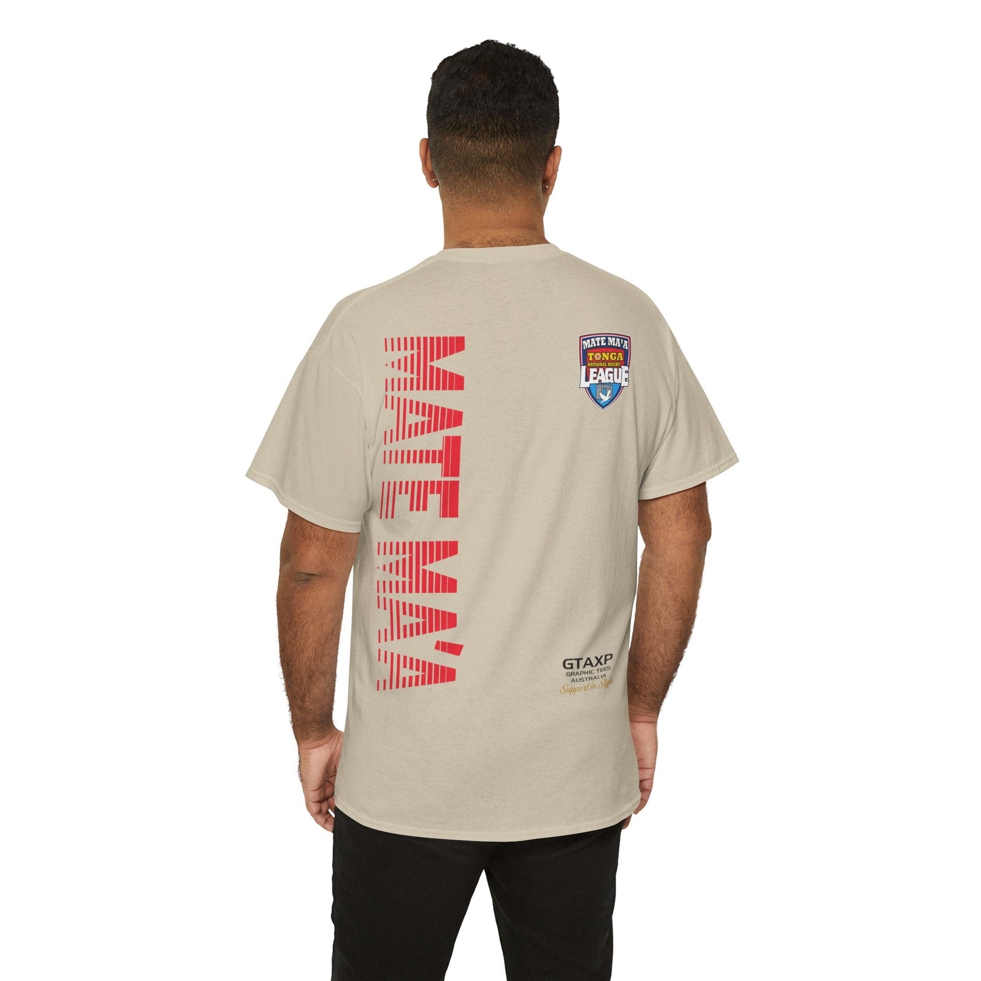 Tonga Mate Ma'a World Cup Graphic Tee Graphic Tees Australia Sand / S Graphic T-Shirt Australia -  Cool Graphic T-Shirts Online -  Tonga Mate Ma'a World Cup T-Shirt | Tonga Rugby League Merch