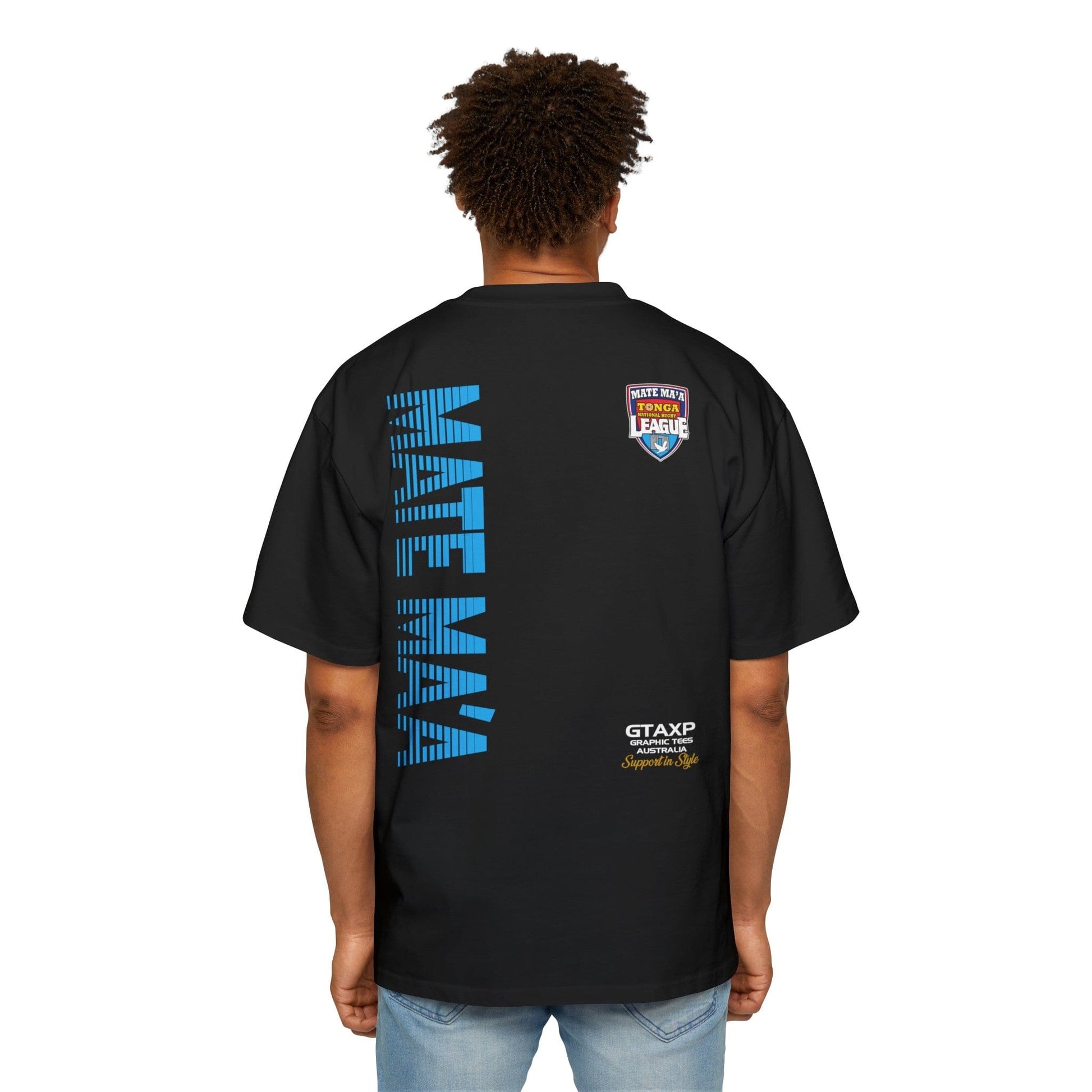 Tonga Mate Ma'a World Cup Oversized Tee Graphic Tees Australia Black / S Graphic T-Shirt Australia -  Cool Graphic T-Shirts Online -  Tonga Mate Ma'a World Cup Oversized Tee | Tonga World Cup Merch