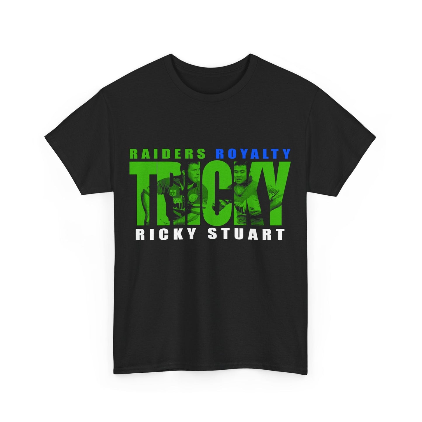 Tricky Ricky Stuart Graphic Tee Graphic Tees Australia Graphic T-Shirt Australia -  Cool Graphic T-Shirts Online -  Tricky Ricky Stuart T-Shirt | Retro Canberra Raiders Mechandise