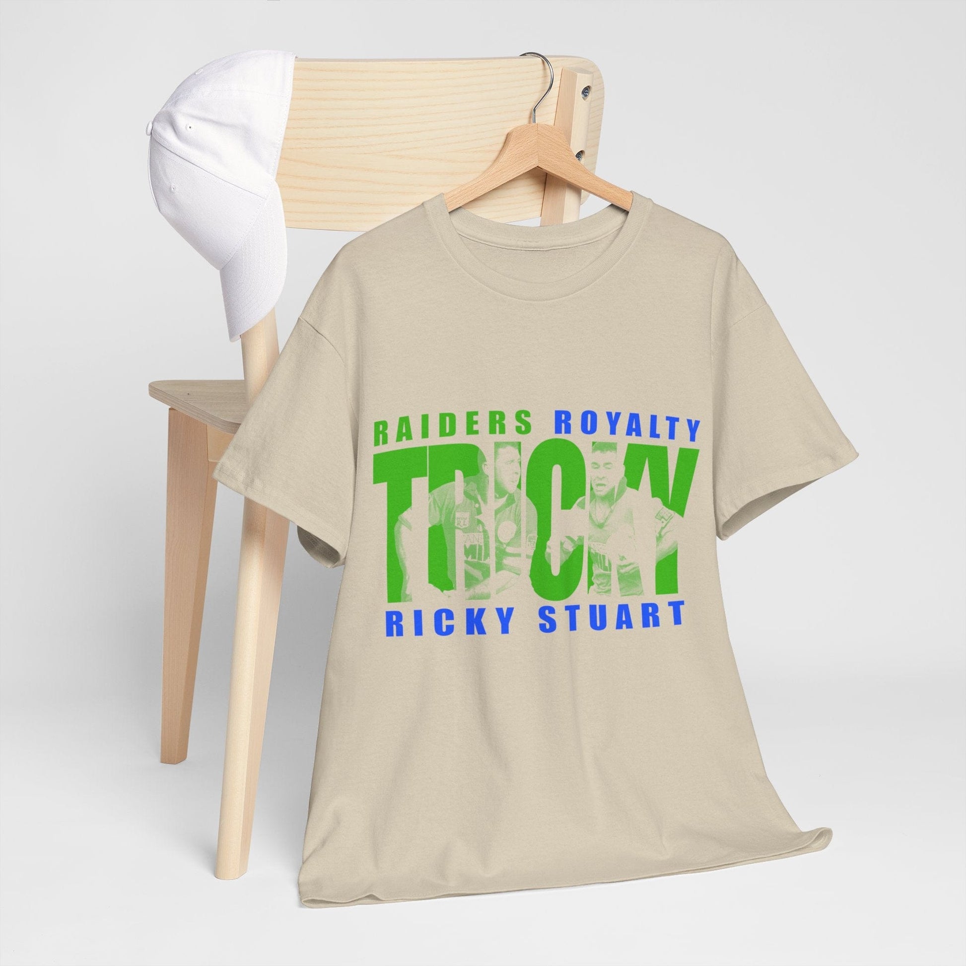 Tricky Ricky Stuart Graphic Tee Graphic Tees Australia Graphic T-Shirt Australia -  Cool Graphic T-Shirts Online -  Tricky Ricky Stuart T-Shirt | Retro Canberra Raiders Mechandise