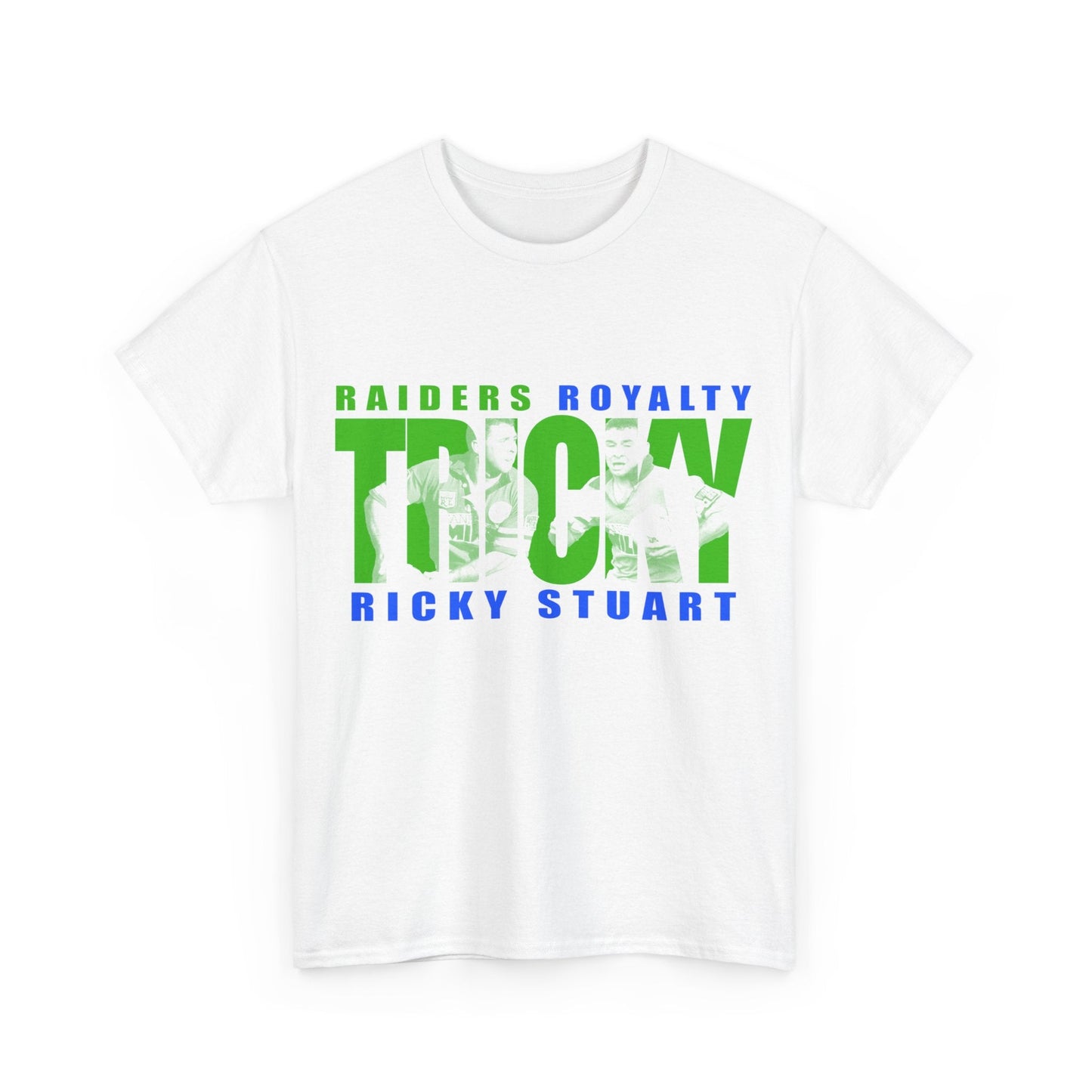 Tricky Ricky Stuart Graphic Tee Graphic Tees Australia Graphic T-Shirt Australia -  Cool Graphic T-Shirts Online -  Tricky Ricky Stuart T-Shirt | Retro Canberra Raiders Mechandise