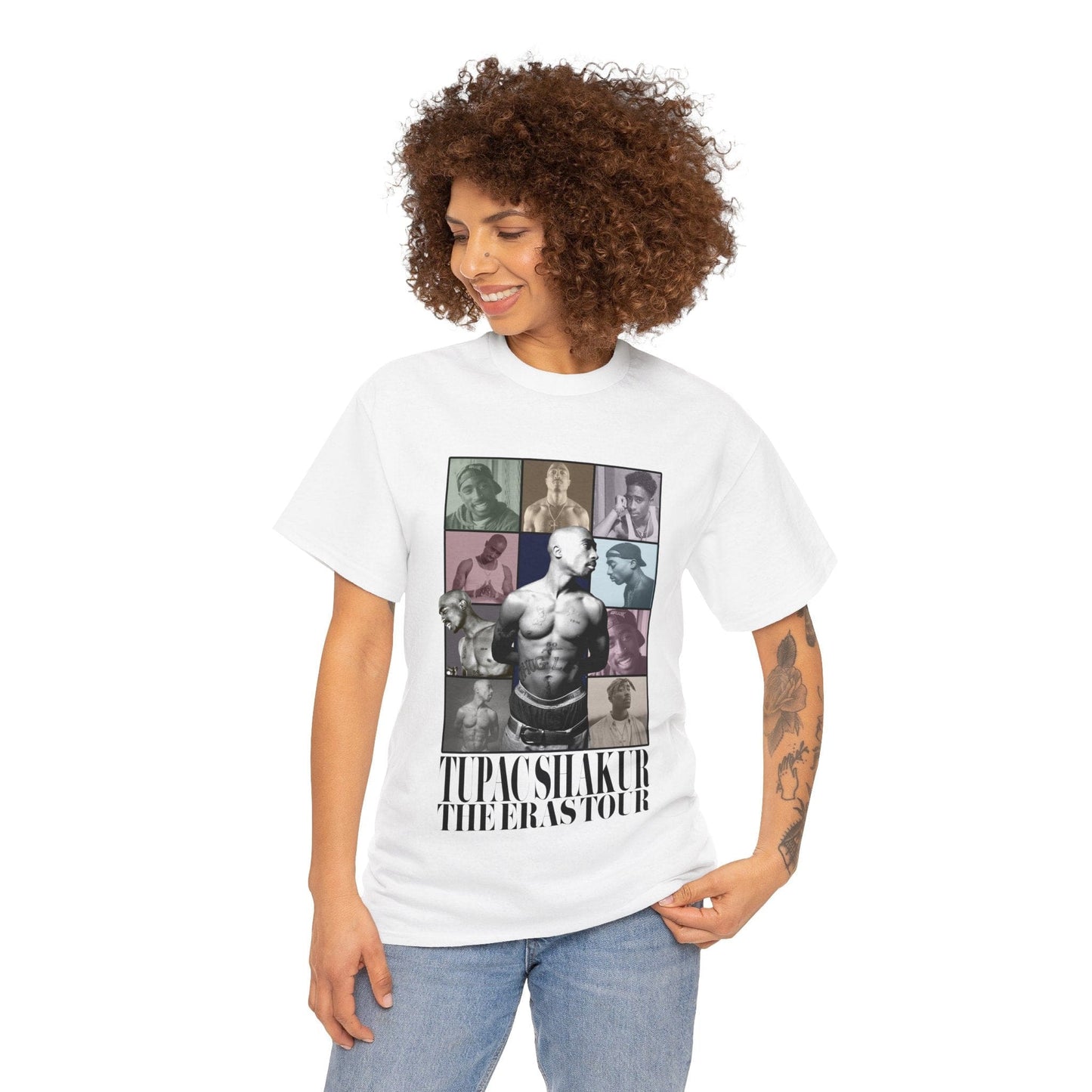 Tupac Shakur Eras Tour Graphic Tee Graphic Tees Australia White / S Graphic T-Shirt Australia -  Cool Graphic T-Shirts Online -  Tupac Shakur Eras Tour T-Shirt | 2 Pac Graphic Tee