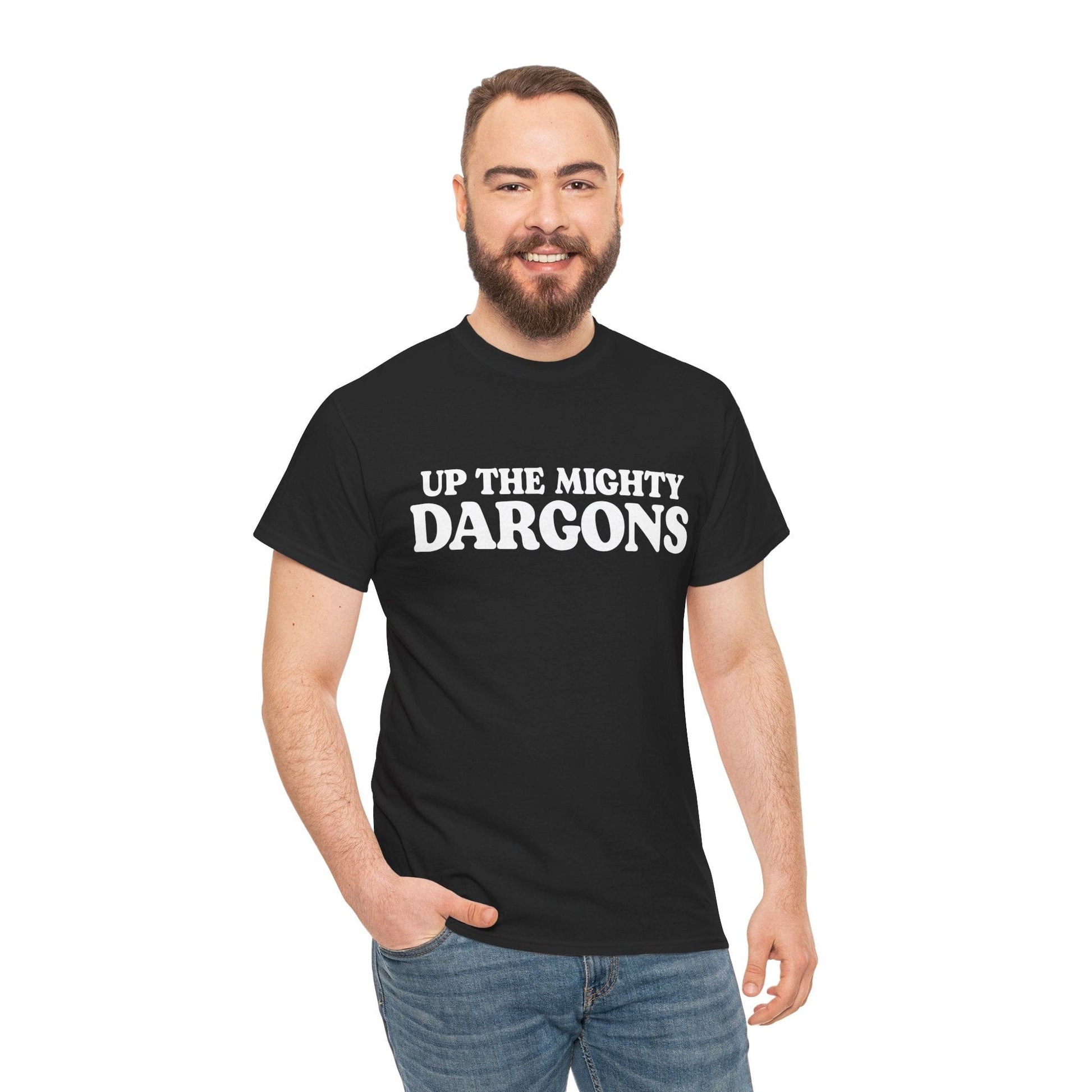 Up The Mighty Dargons Graphic Tee Graphic Tees Australia Black / S Graphic T-Shirt Australia -  Cool Graphic T-Shirts Online -  Up The Mighty Dargons T-Shirt | Funny Rugby League Tees Australia